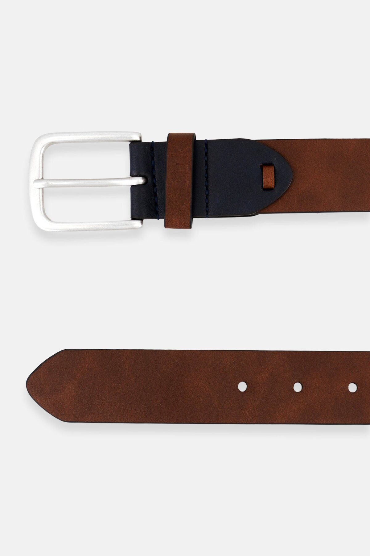 French Connection-Men Plain Leather Belt, Brown 2