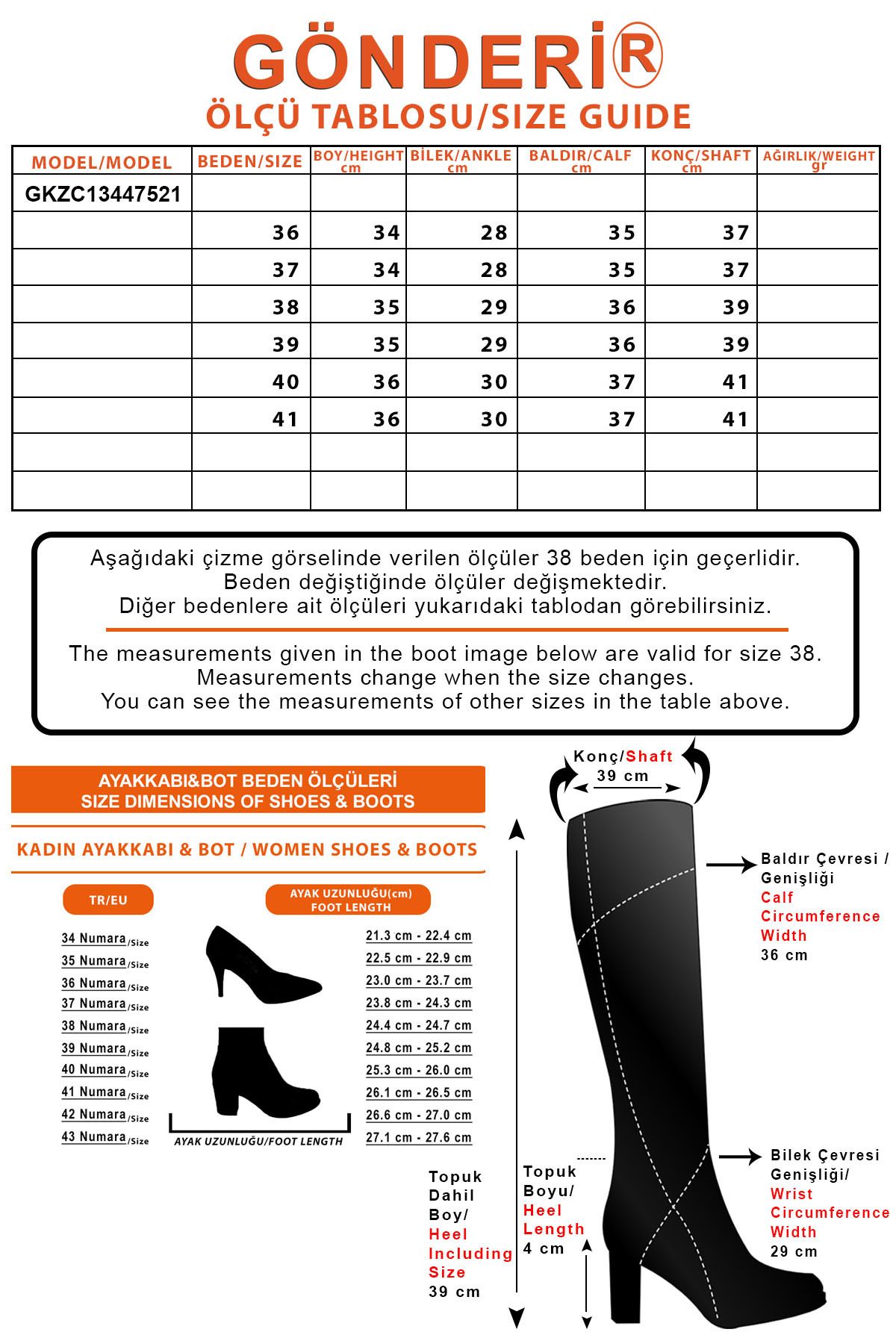 GÖNDERİ(R)-Schwarze Floater-Damenstiefel aus echtem Leder mit runder Zehenpartie, Keilabsatz und Reißverschluss 47521 5