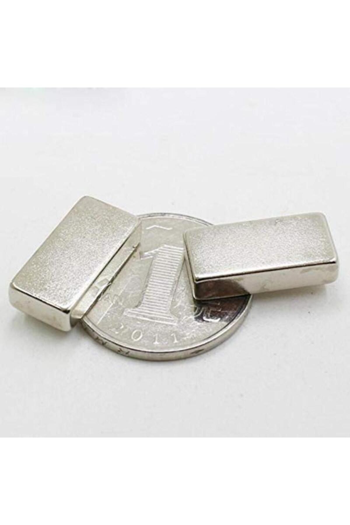 Elioure 20 Adet Güçlü Köşeli Neodyum Mıknatıs 20x10x5mm N35, Gümüş Renk, Dayanıklı, Yüksek Güç