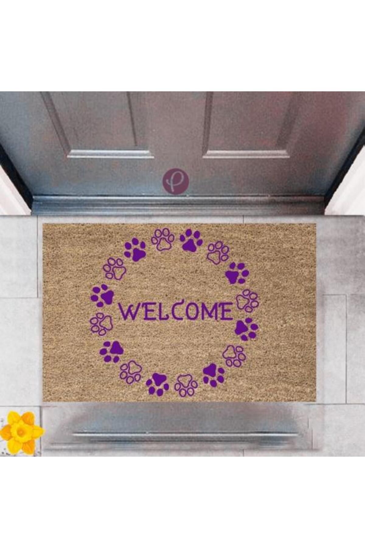 Home Kapı Önü Paspası Dekoratif Dijital Baskı Welcome P-2471