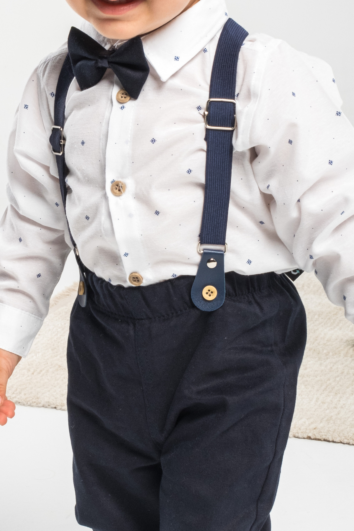 Mai Perla 1-5 Yaş 4 Parça Papyon ve Slopetli Takım Elbise Bebek Takımı fotoğrafı 3 (önizleme)