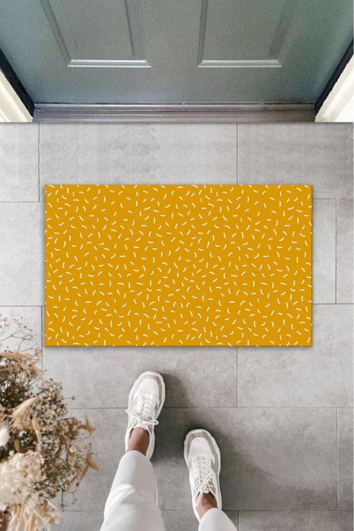 HARGE-Hg Decorative Digital Printing Yellow Line Outdoor Mat K-2103 1