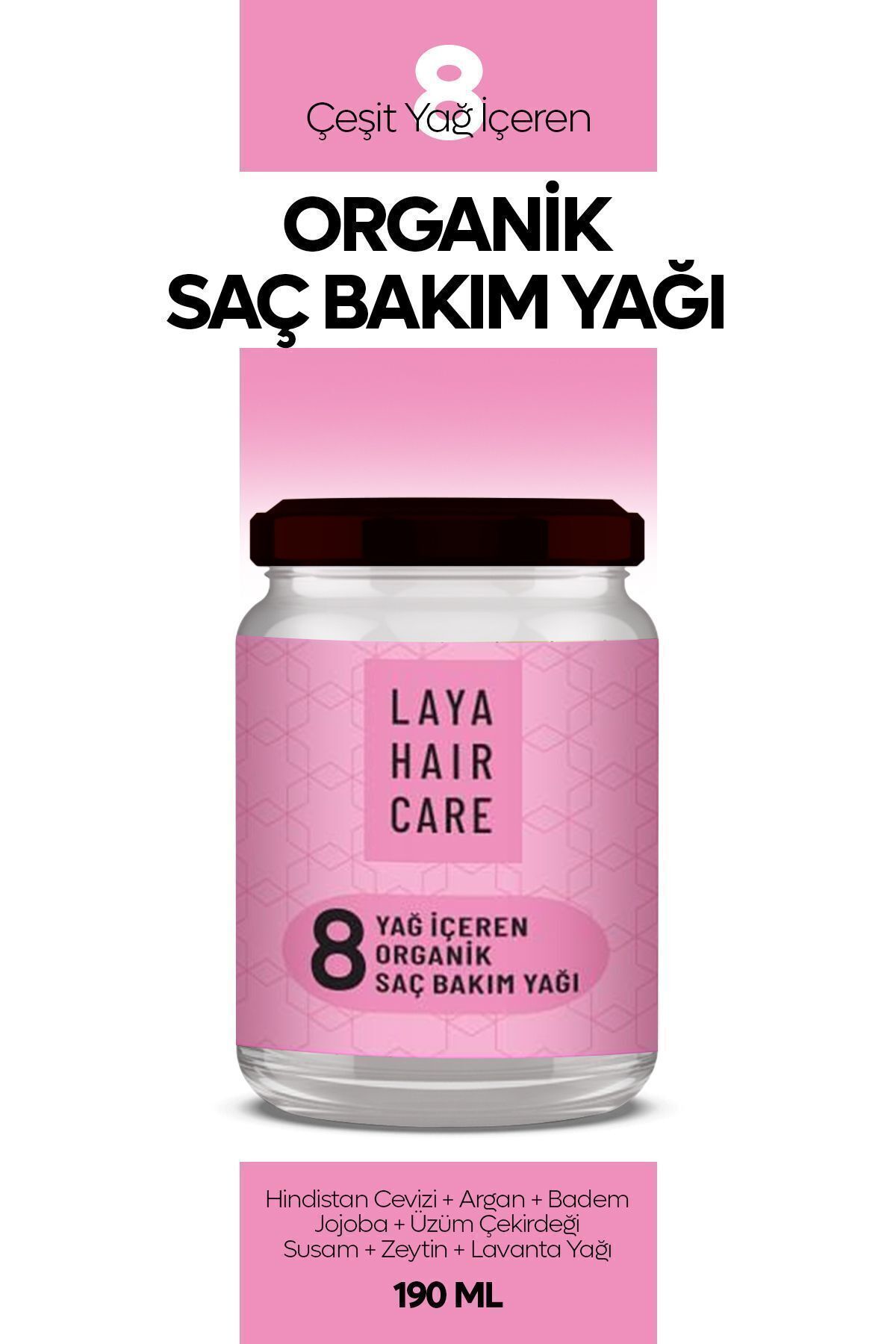 laya hair care 8 Yağ Içeren Saç Bakımı Krem Formunda 190 ml (DURULANMAZ)