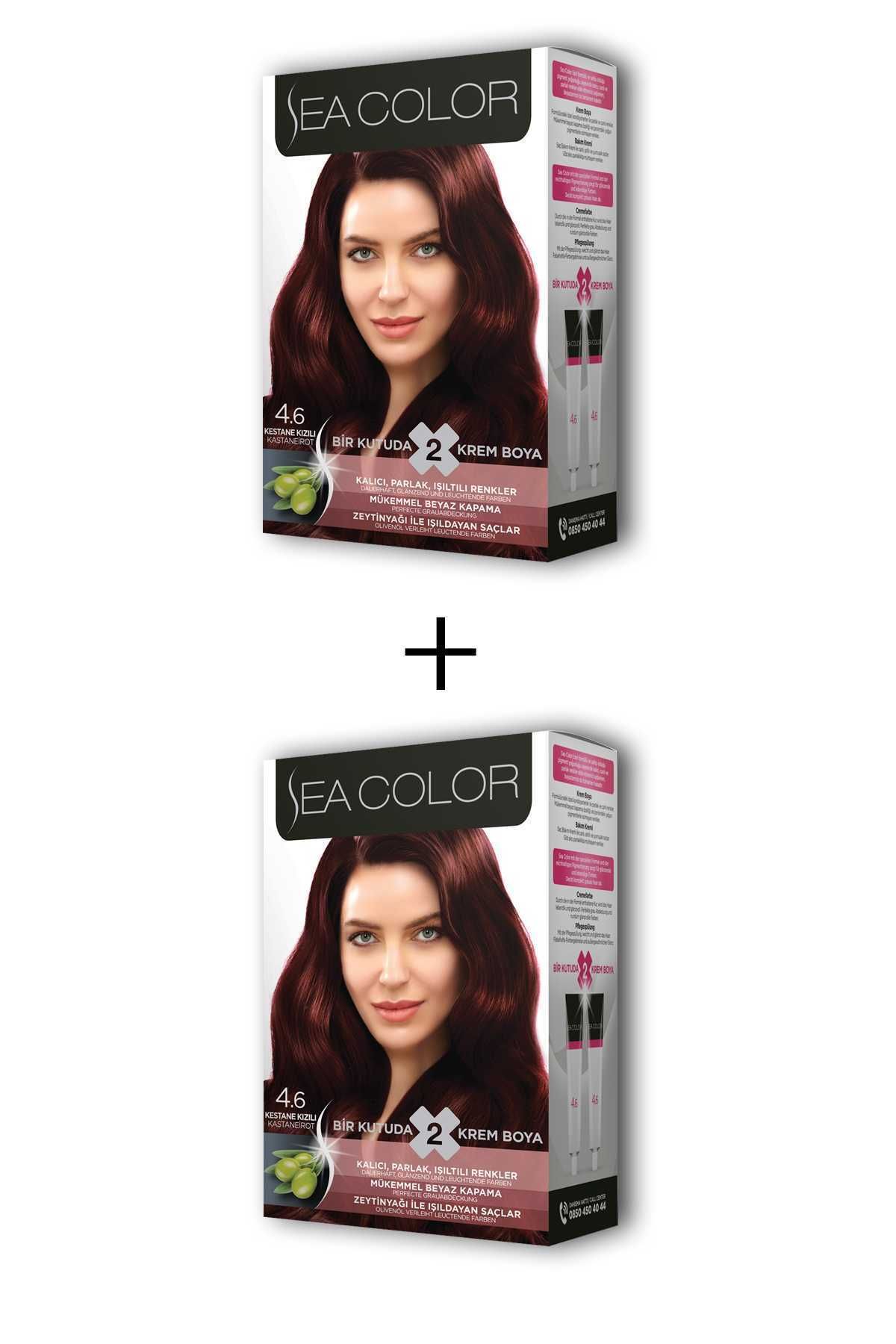 Angoravi 2X2 Tüp Krem Saç Boyası Seti Kestane Kızılı No:4.6