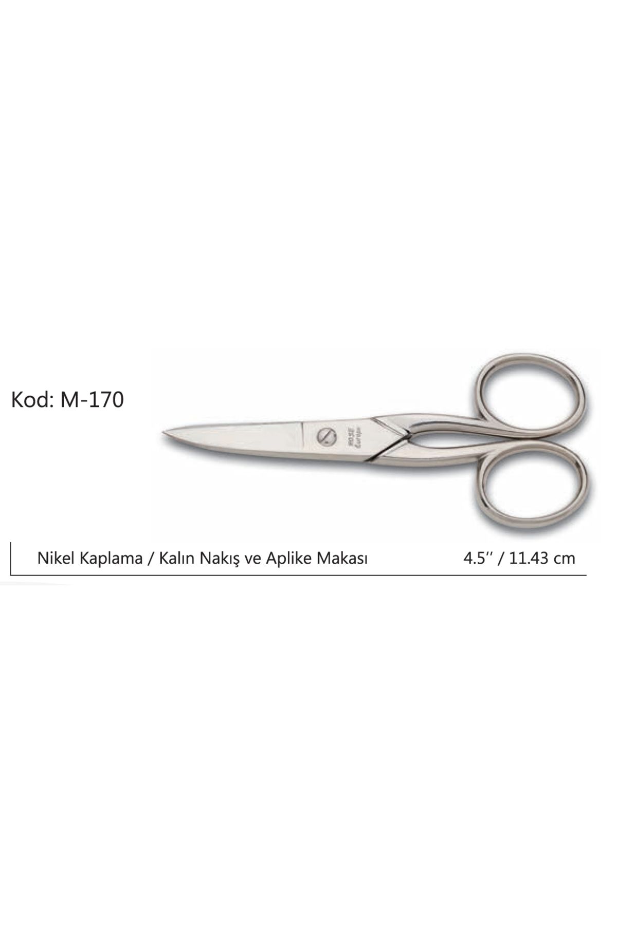 NEZADE STORE Rose Europe Kalın Nakış Makası Süper Kalite No:4.5 11,43 CM