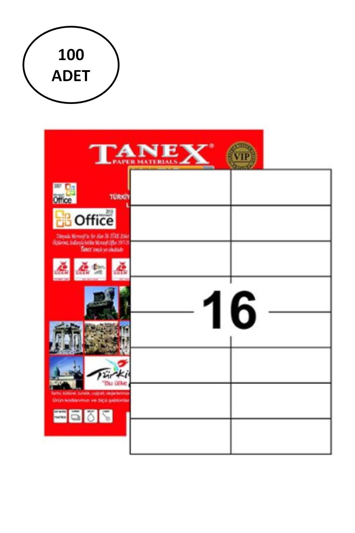 Kapamarka Tanex Tw-2216 Lazer Etiket 105X35 Mm 100 Lü