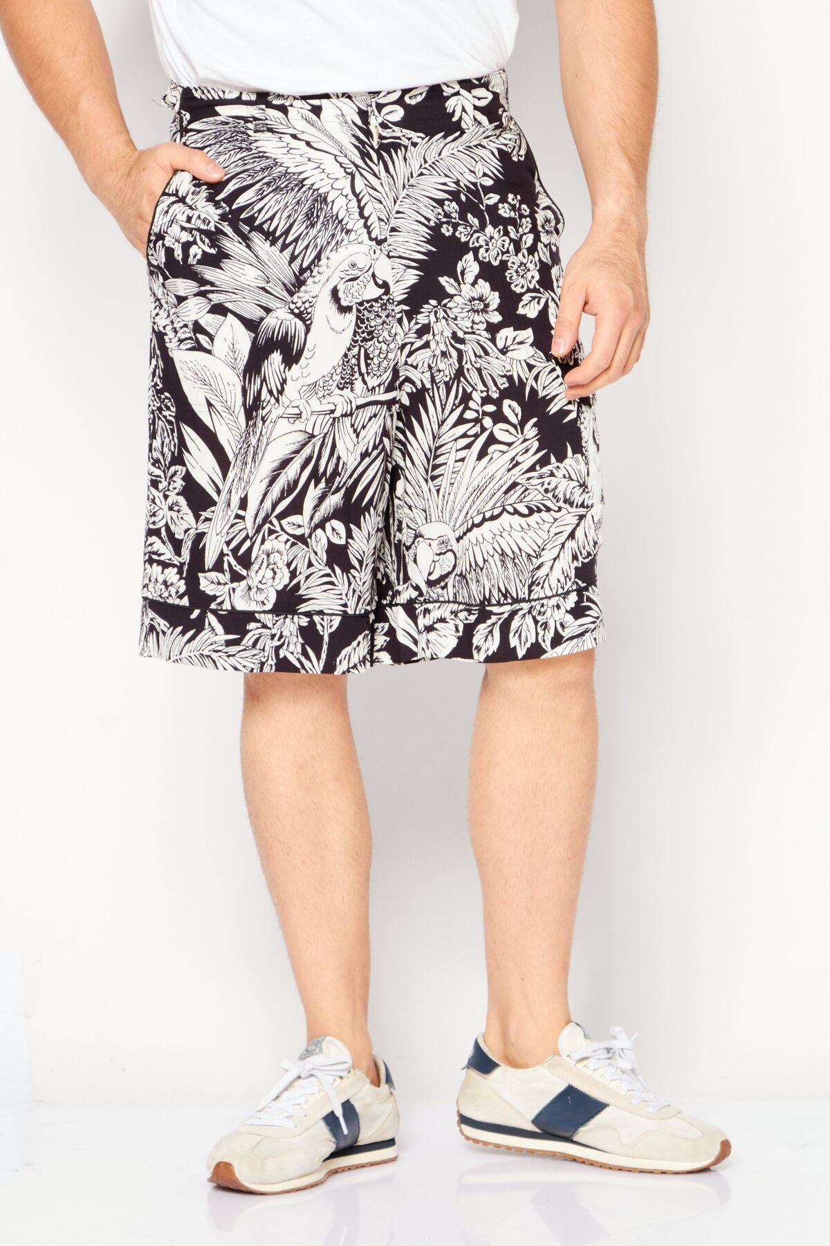 Palm Angels-Men Allover Print Short, Black 1