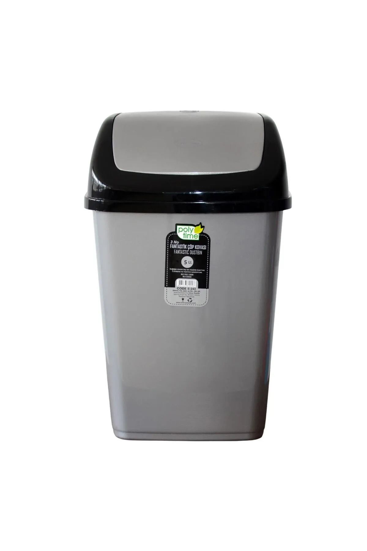 CPU ELEKTRONİK Fantastik Sallanır Kapak Plastik Banyo Mutfak Çöp Kovası Kutusu / 5 Litre Royaleks-E241