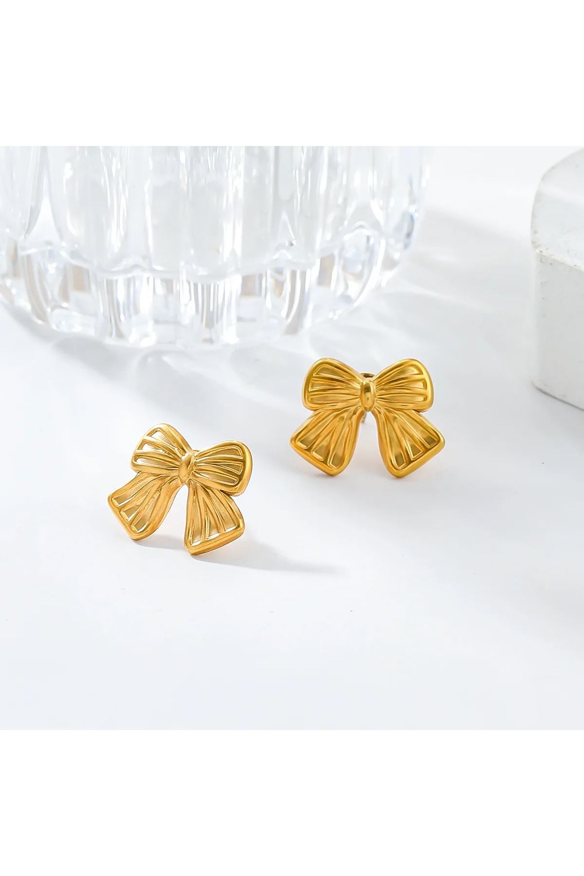 Atelier Çağla-Steel Ethnic Bow Ribbon Earrings 3