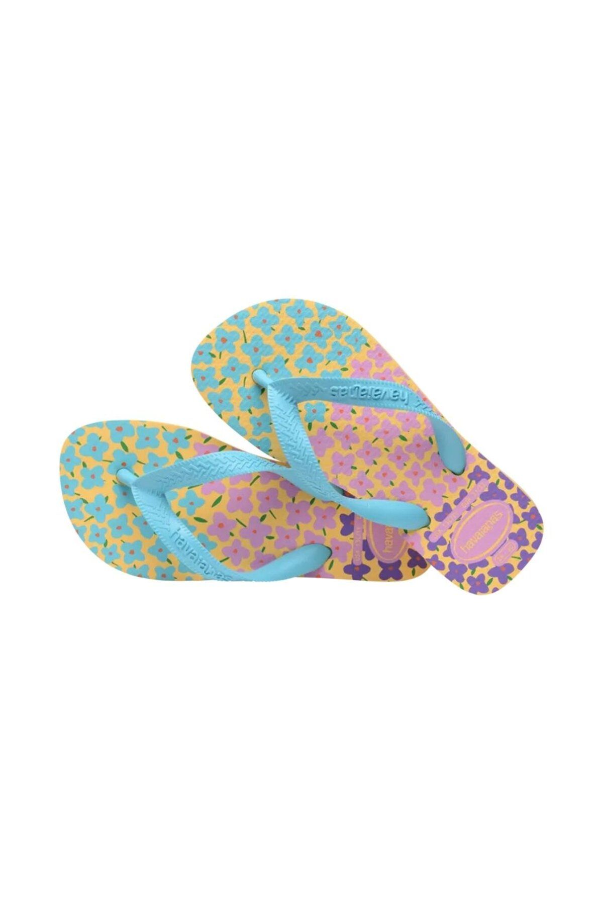 Havaianas-Children's Slippers - Flores Caja Yellowblue Yellow 3