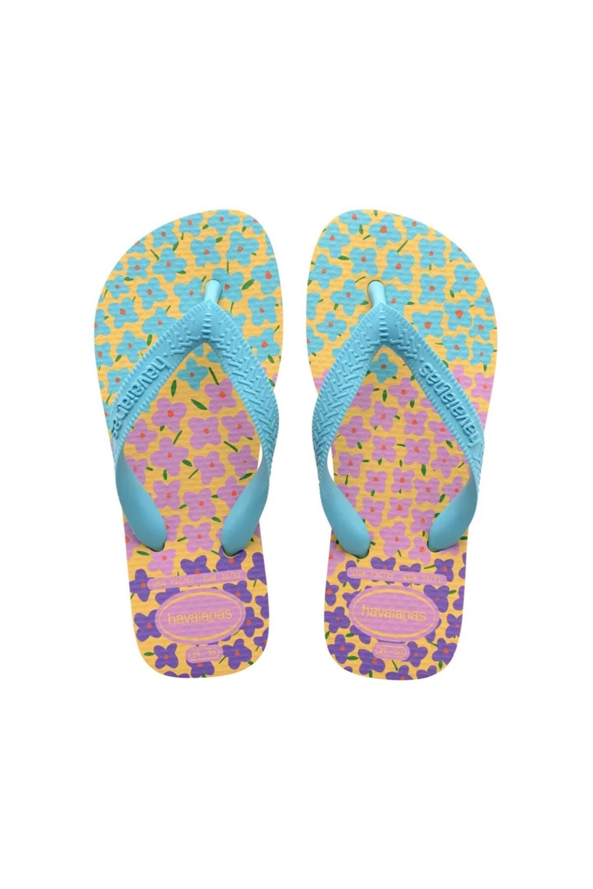 Havaianas-Children's Slippers - Flores Caja Yellowblue Yellow 4