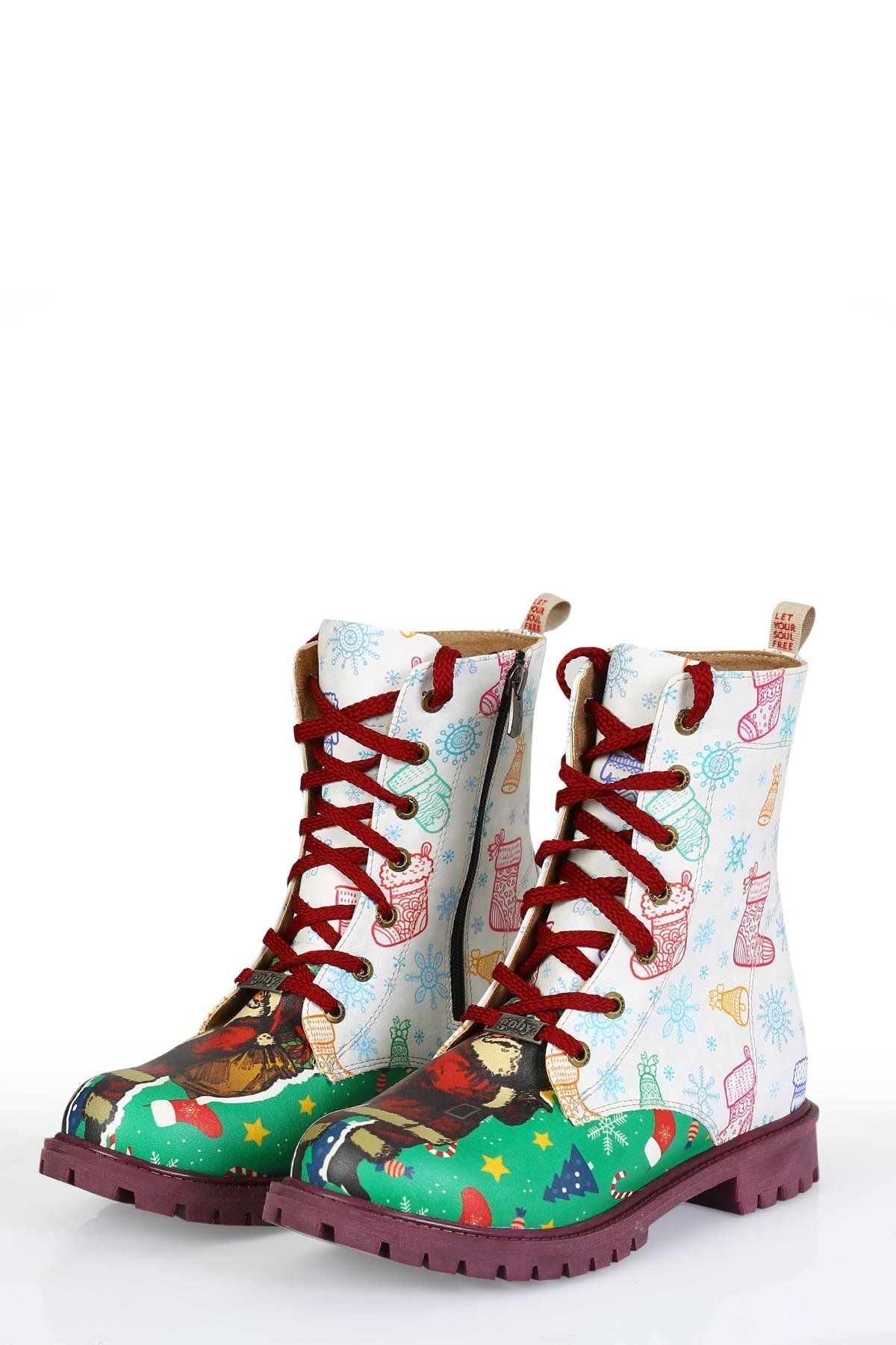 CassidoShoes-SOCK PRINTED AND CHRISTMAS PATTERNED GOBY BOOTS 025-1028 5