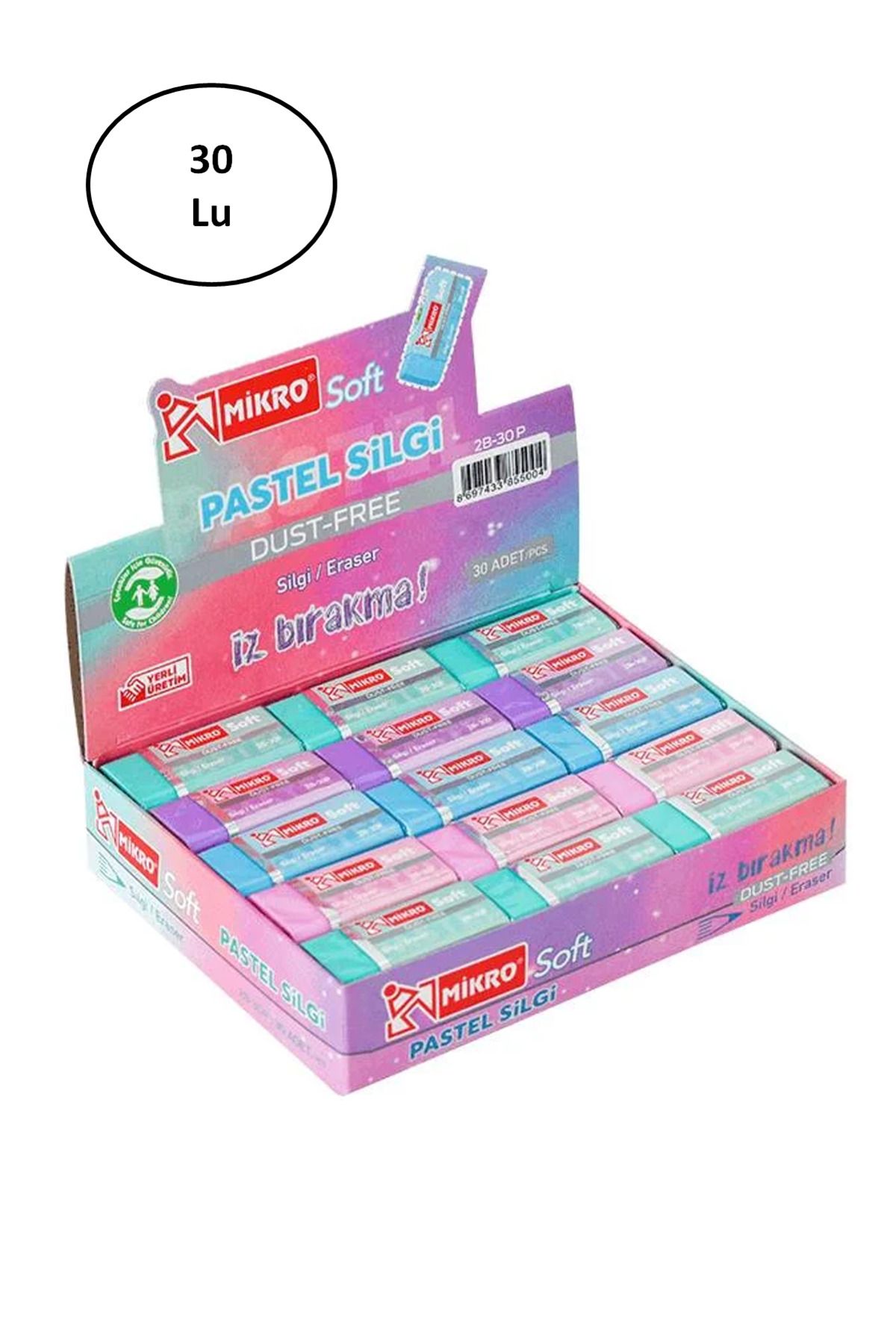 Angoravi Mikro Silgi Soft Pastel 2B 30'lu