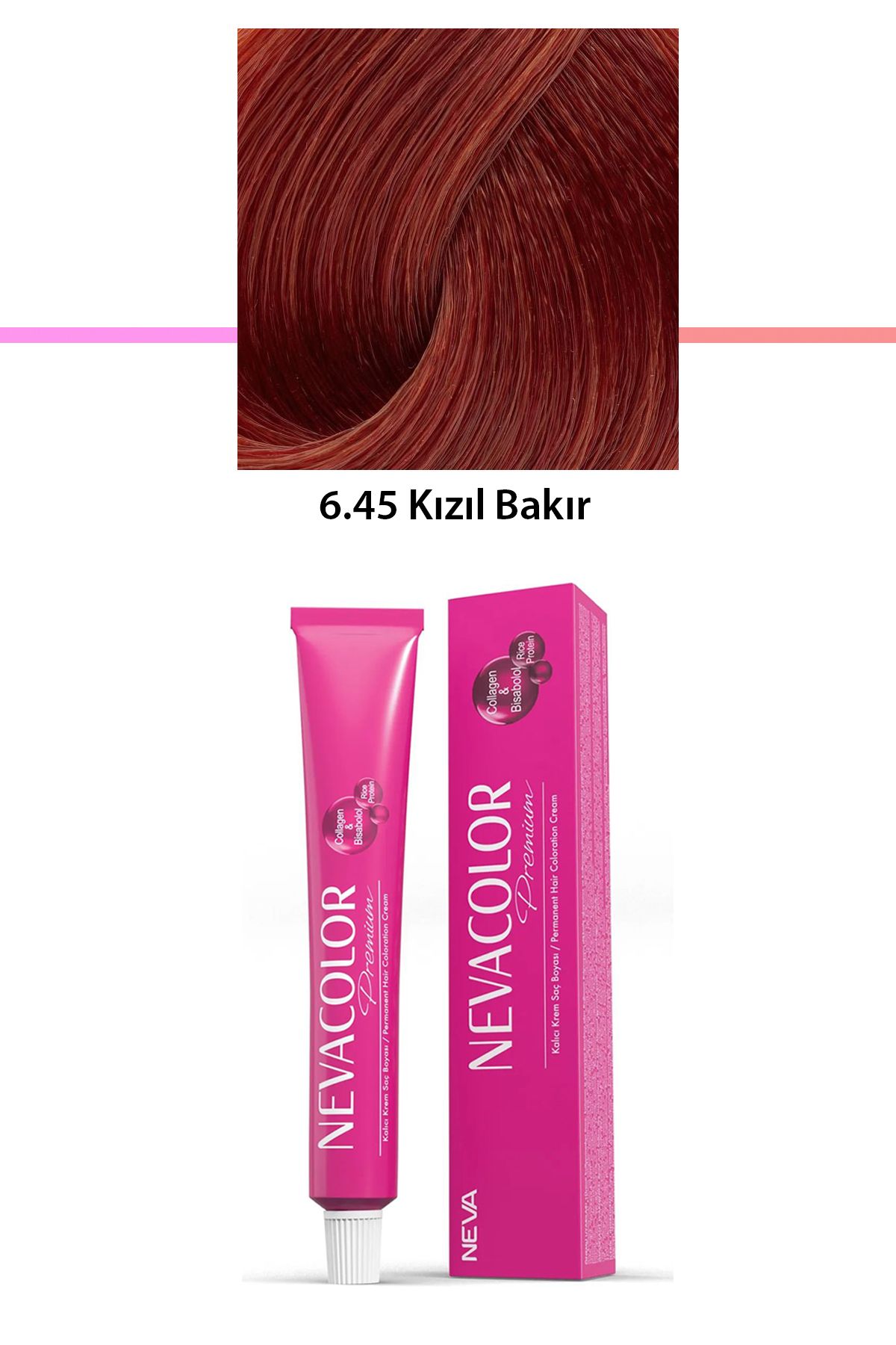 Kareem Premium 6.45 Kızıl Bakır - Kalıcı Krem Saç Boyası 50 g Tüp