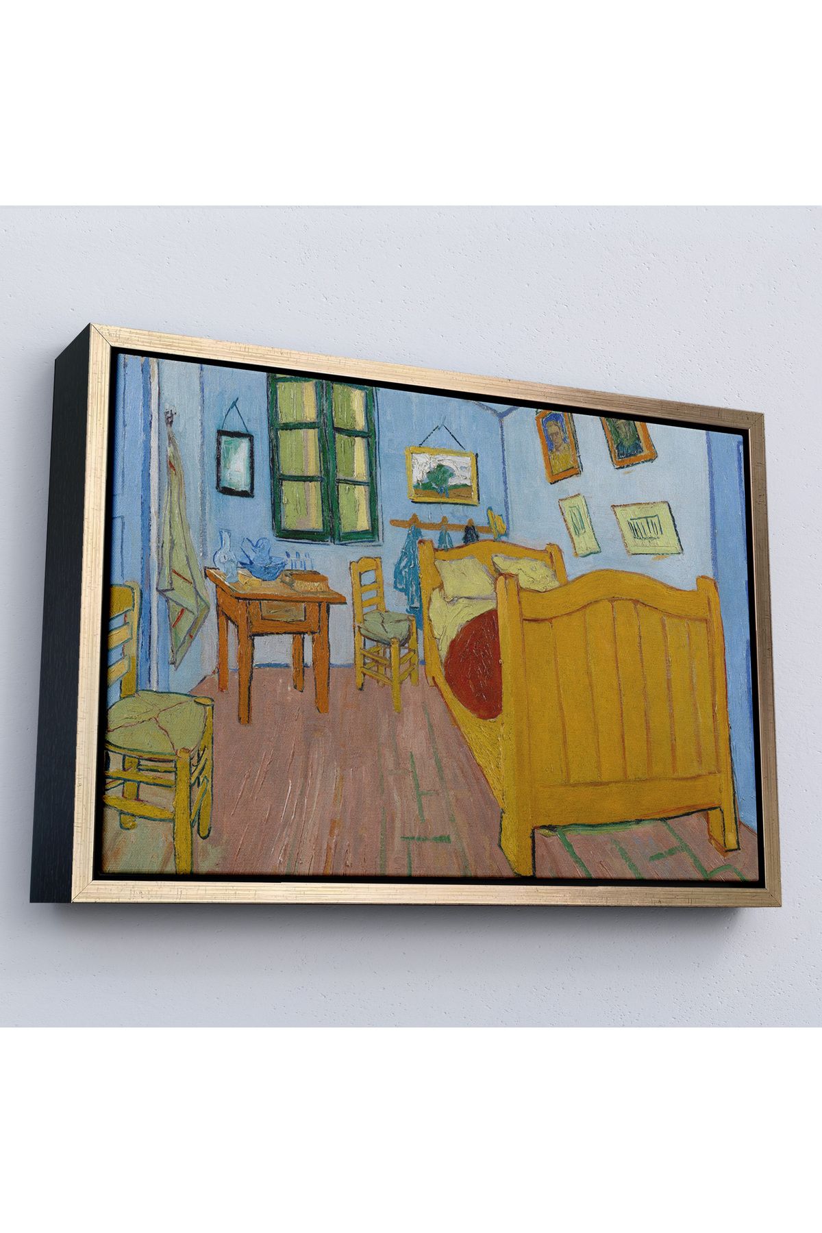 MOONFER Çerçeveli Vincent Van Gogh - Arles'Ta Yatak Odası Tablosu - Bedroom İn Arles-7179