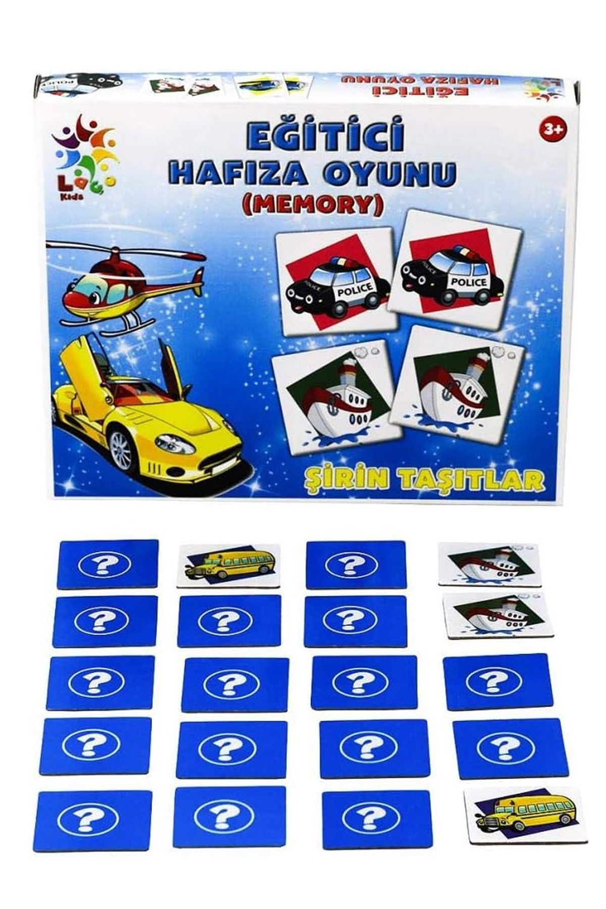 Kareem Laço Puzzle Lc023 Eğitici Hafıza Oyunu Sevimli Taşıtlar