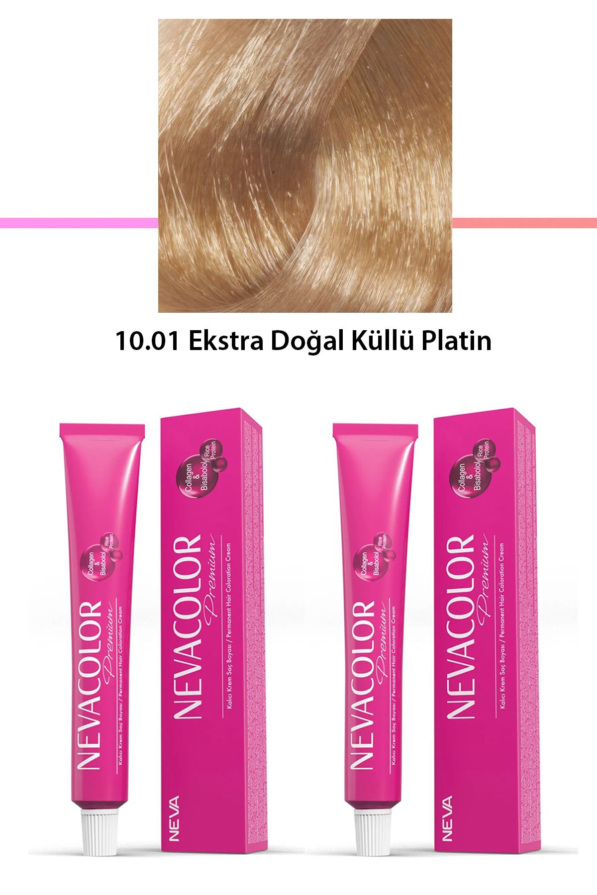 Kareem 2 li Set Premium 10.01 Ekstra Doğal Küllü Platin - Kalıcı Krem Saç Boyası 2 X 50 g Tüp