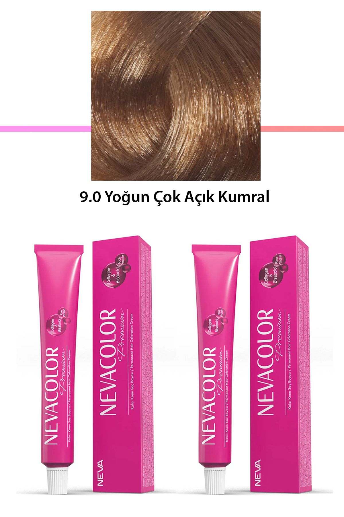 Kareem 2 li Set Premium 9.0 Yoğun Çok Açık Kumral - Kalıcı Krem Saç Boyası 2 X 50 g Tüp