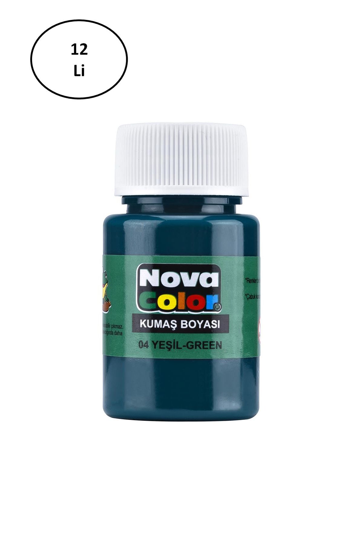 Angoravi Nova Color Kumaş Boyası Şişe Yeşil Renk 12'li