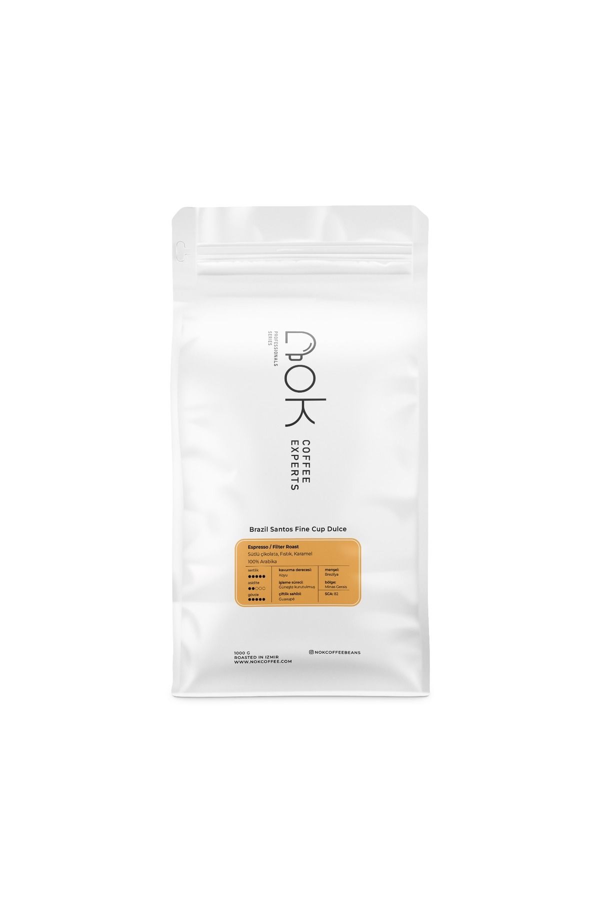NOK Coffee Experts-Brazil Santos Fine Cup Dulce - 1 Kg Core (Unground) 1