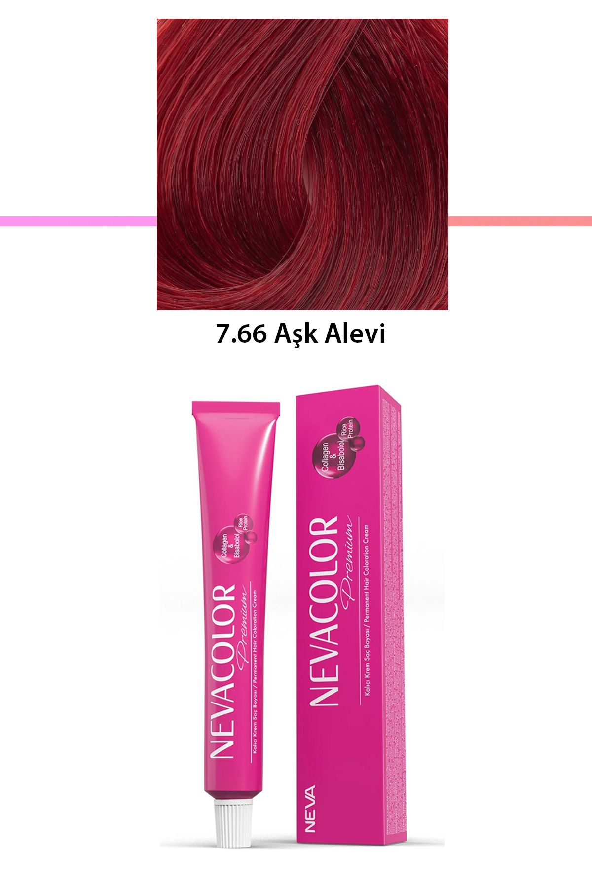 LiderGlobal Premium 7.66 Aşk Alevi - Kalıcı Krem Saç Boyası 50 g Tüp