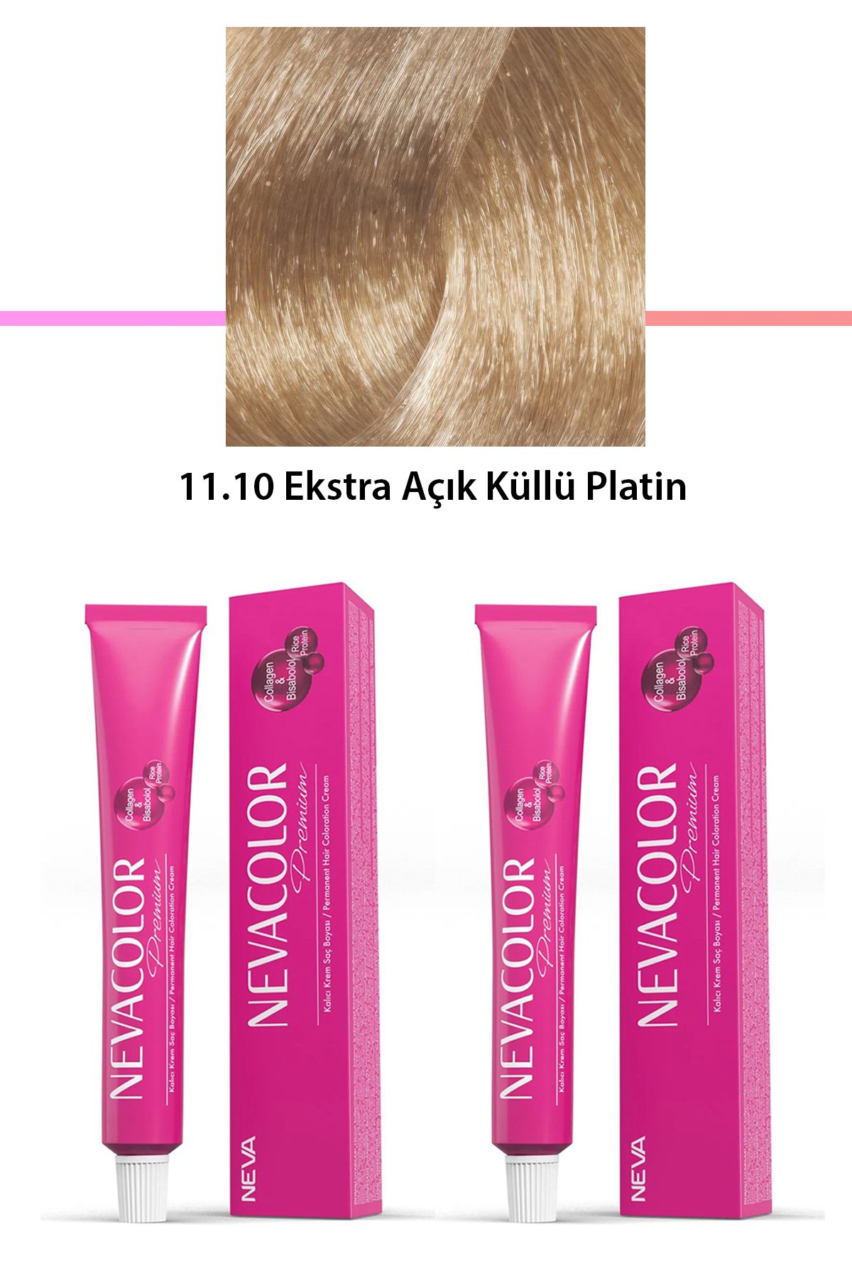 Kareem 2 li Set Premium 11.10 Ekstra Açık Küllü Platin - Kalıcı Krem Saç Boyası 2 X 50 g Tüp