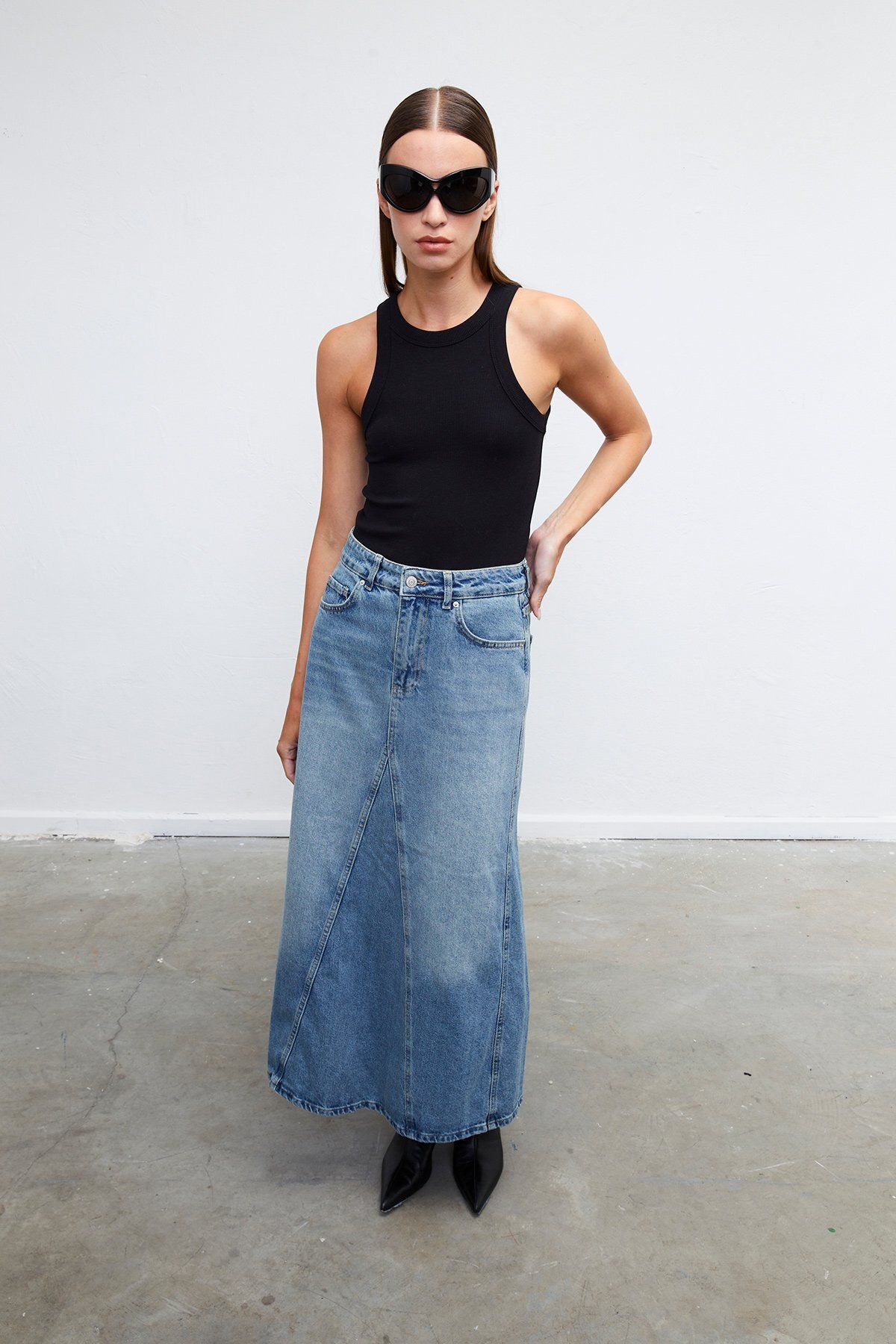 VATKALI-Maxi Denim Skirt 2