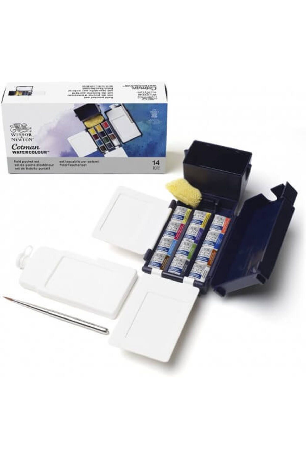 Winsor Newton Cotman Field Box (KIR TİPİ) 12'li Suluboya Yarım Tablet