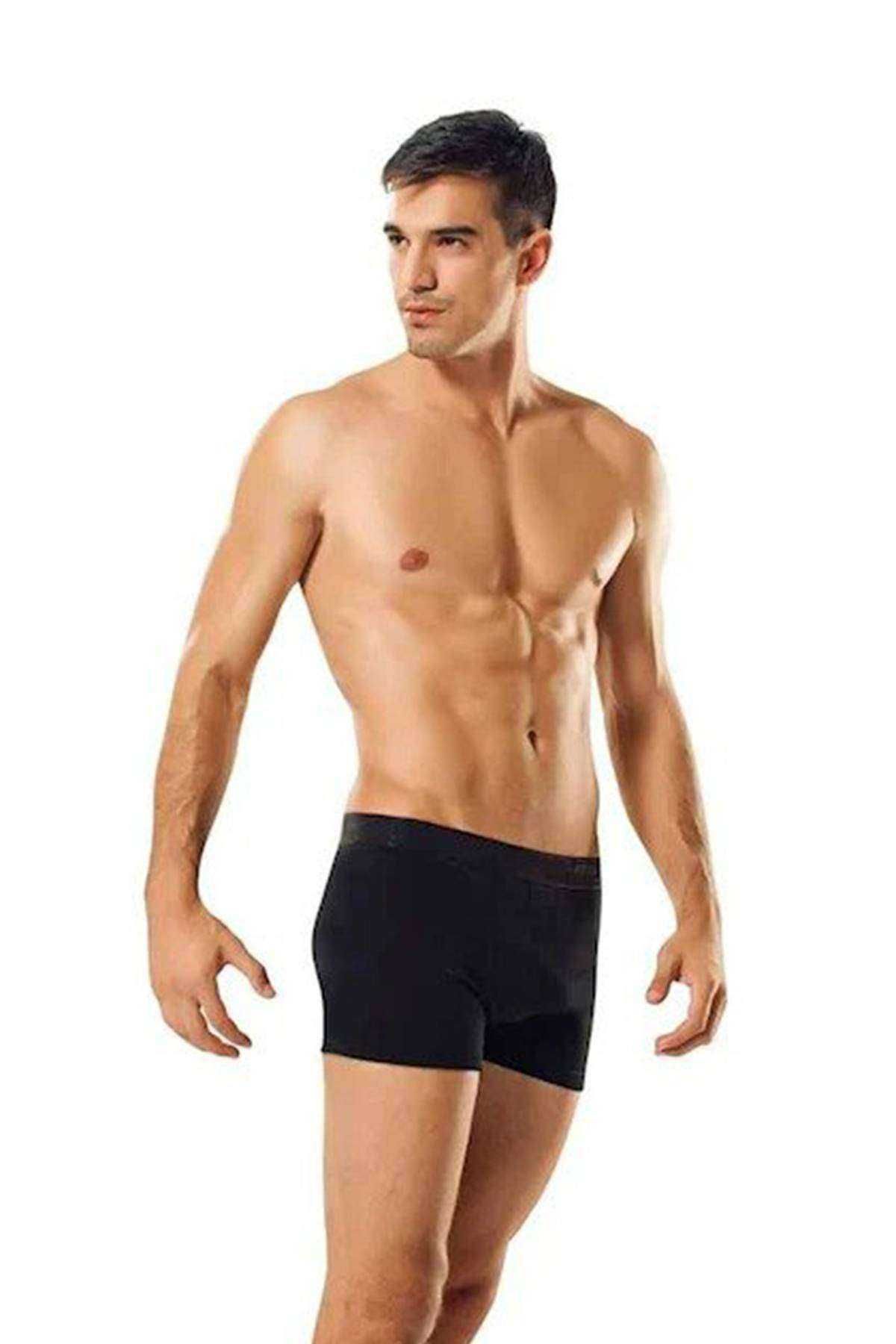 Pink Stil 3 adet Tutku Likralı Erkek Siyah Boxer 0114 Pink Stil
