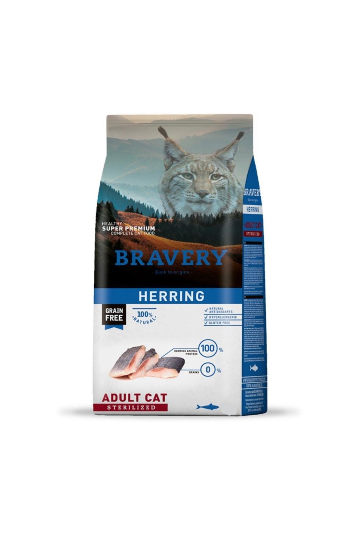 Bravery Tahılsız Kısırlaştırılmış Ringa Balıklı Yetişkin Kedi Maması 2 Kg