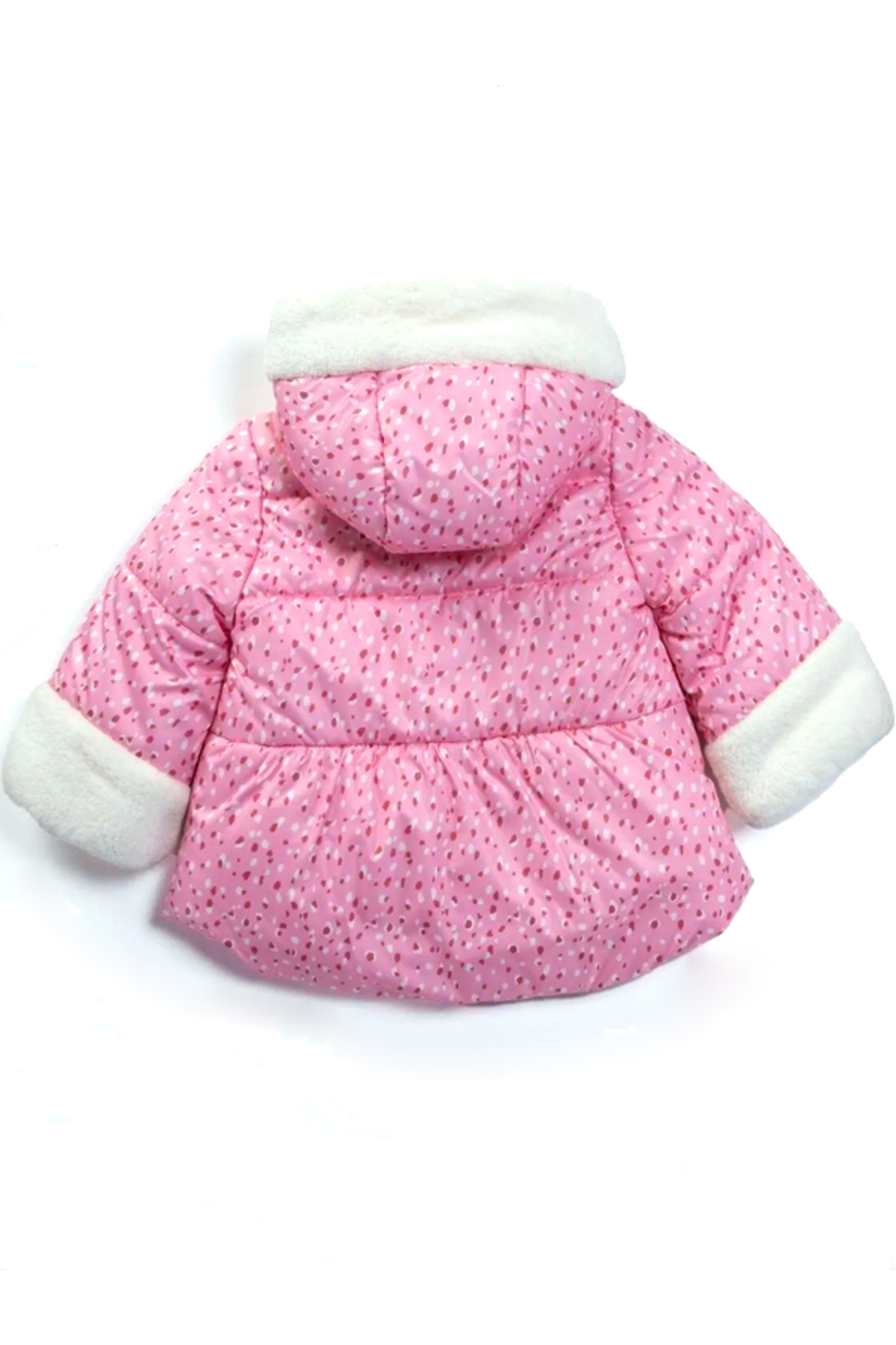 MDM Özel Havalı Kürk Detaylı Puanlı Fermuar Içi Polarlı Kapüşonlu Kışlık Içi Peluş Kız Bebek Mont Şişme fotoğrafı 3 (önizleme)