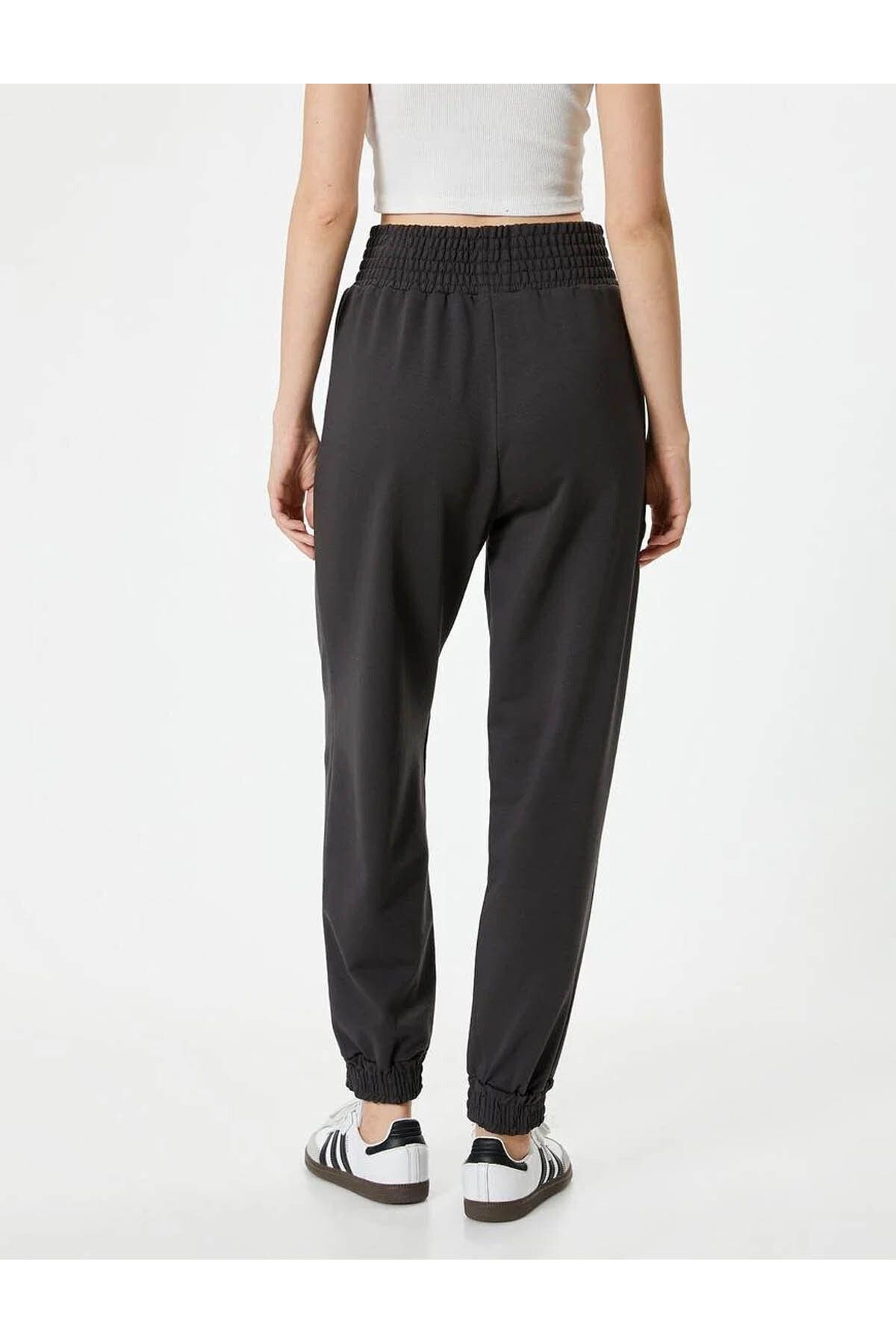 Koton-High Waist Pocket Jogger Sweatpants - Comfortable Fit 4