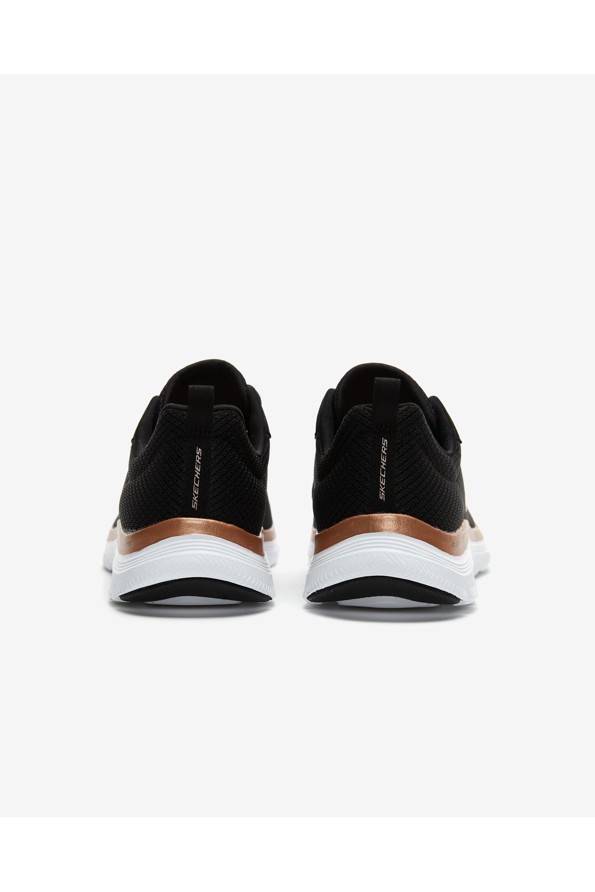 کفش دو و تمرین مشکی زنانه FLEX 4.0 نمایش درخشان ورزشی سیاه BKRG Skechers