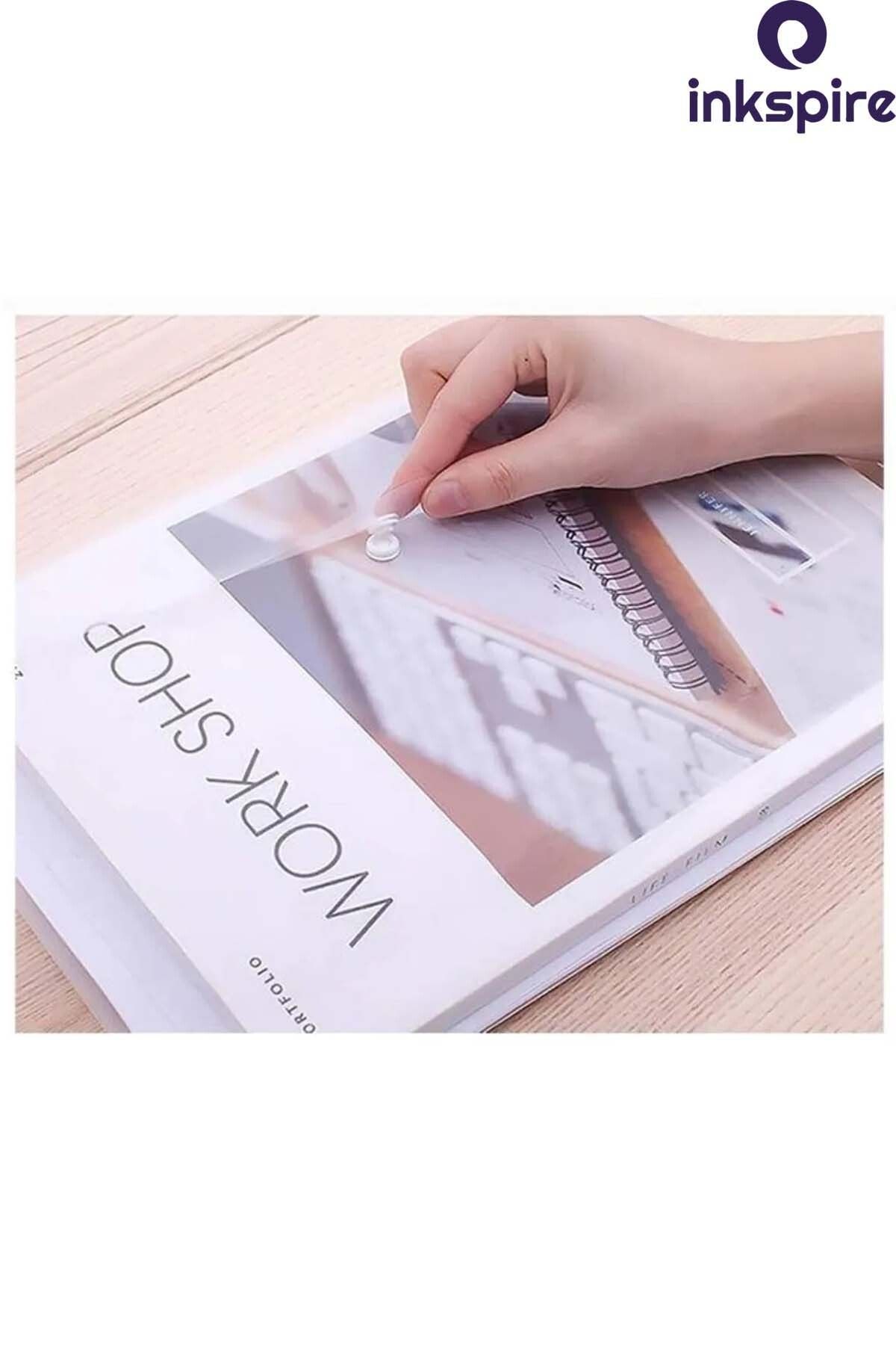 inkspire-A3 Transparent Snap-On Envelope File - 2 Large Size Snap-On Transparent Buttoned Paperwork 5