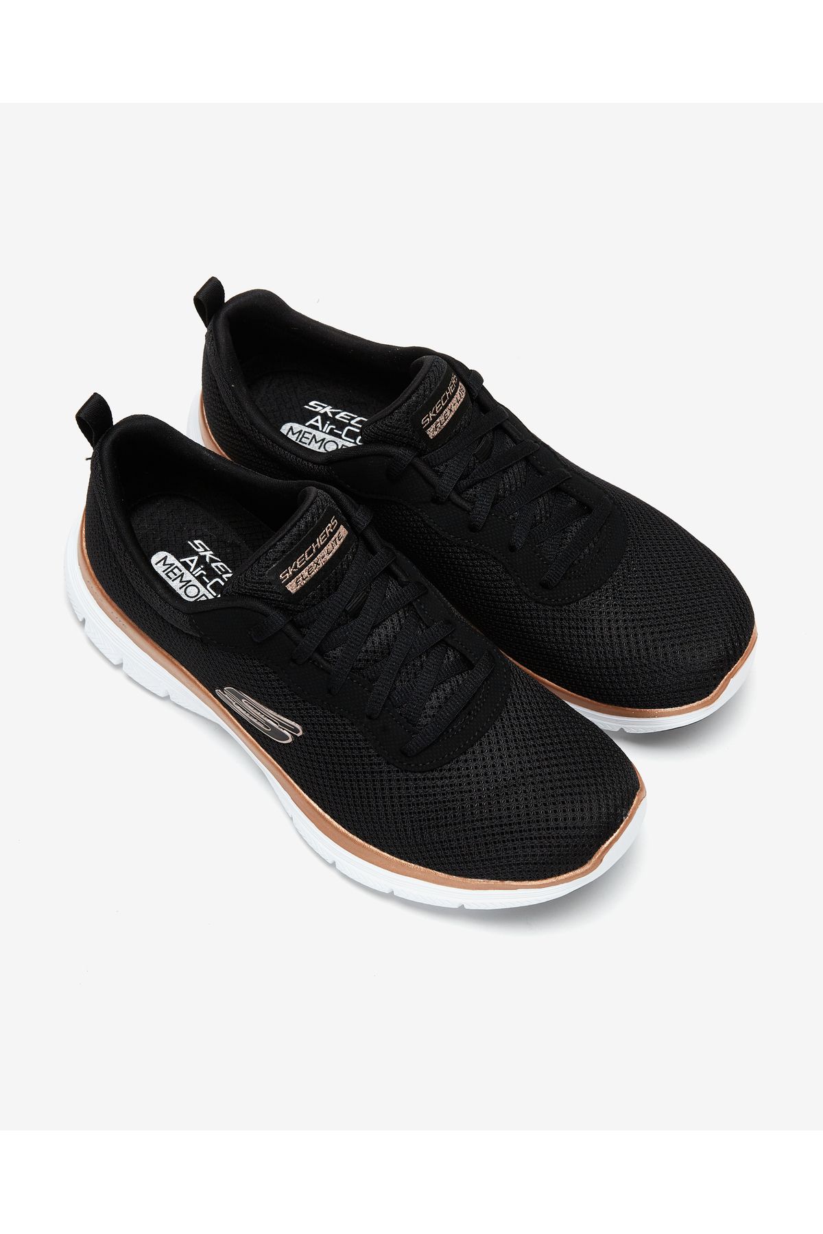 کفش دو و تمرین مشکی زنانه FLEX 4.0 نمایش درخشان ورزشی سیاه BKRG Skechers