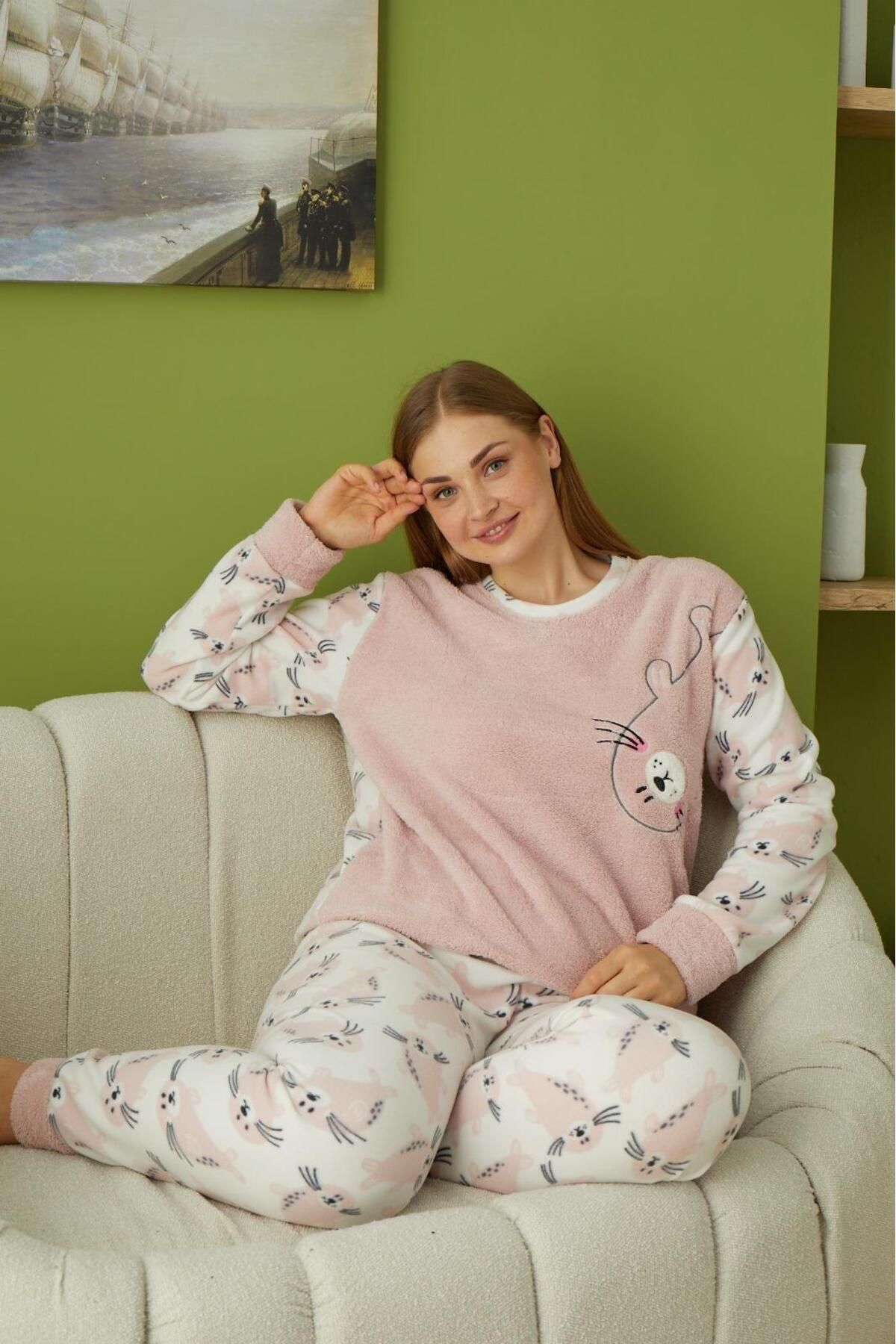 PİJAMOOD-Pijamood 60037 Pink Women's Pajama Set 2