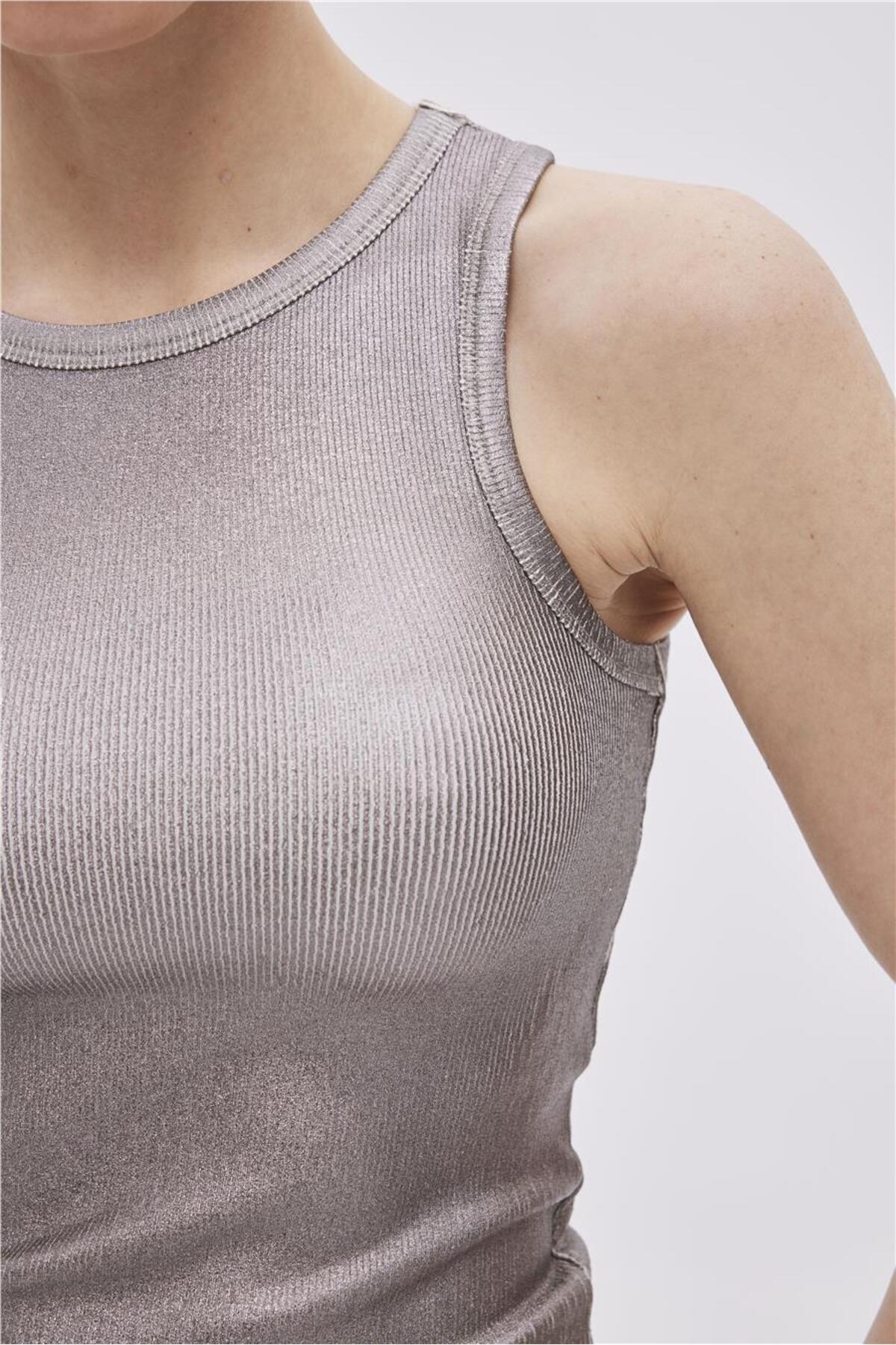 SHERIN-Metallic Bronze Corded Tank Top 4