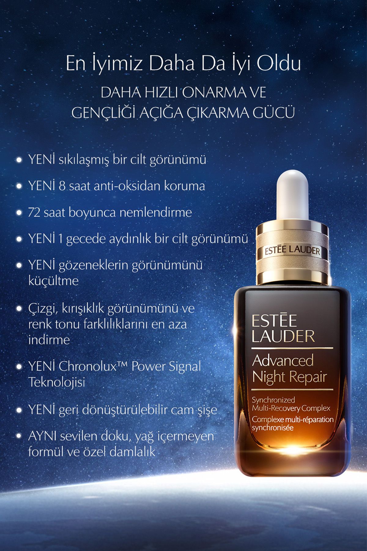 Estee Lauder Cilt Bakım Seti - Advanced Night Repair Serum 50ml Göz Kremi 5ml Supreme Soft Nemlendirici 15ml-3