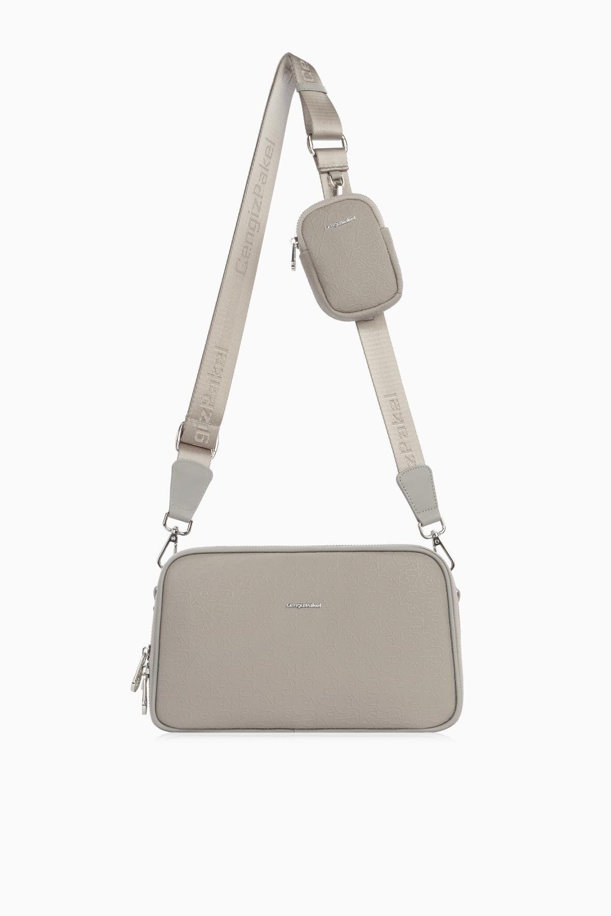 CENGİZ PAKEL-Louve Women's Handbag-7270g-grey 1