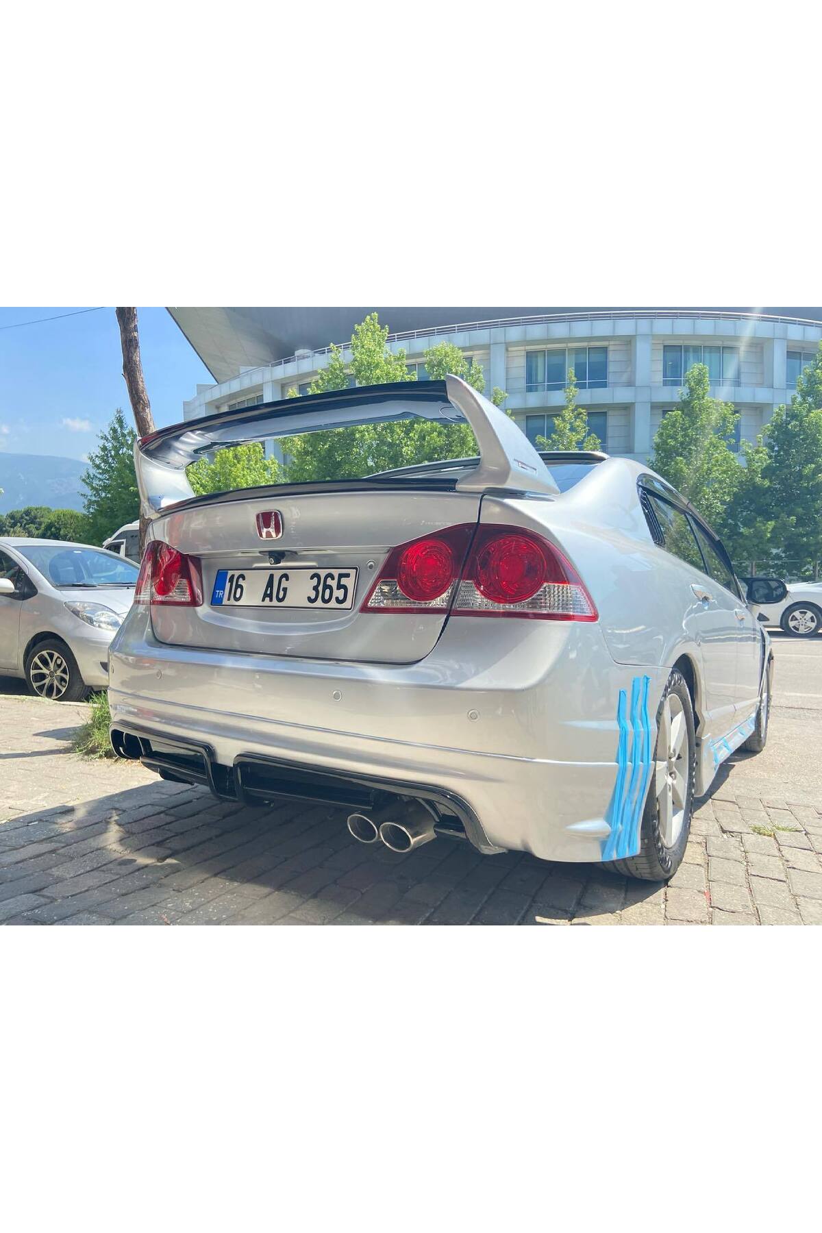 Honda Civic Fd6 2006-2012 uyumlu Boyasız plastik Sağ-Sol Çıkışlı Mugen Rr Arka Ek