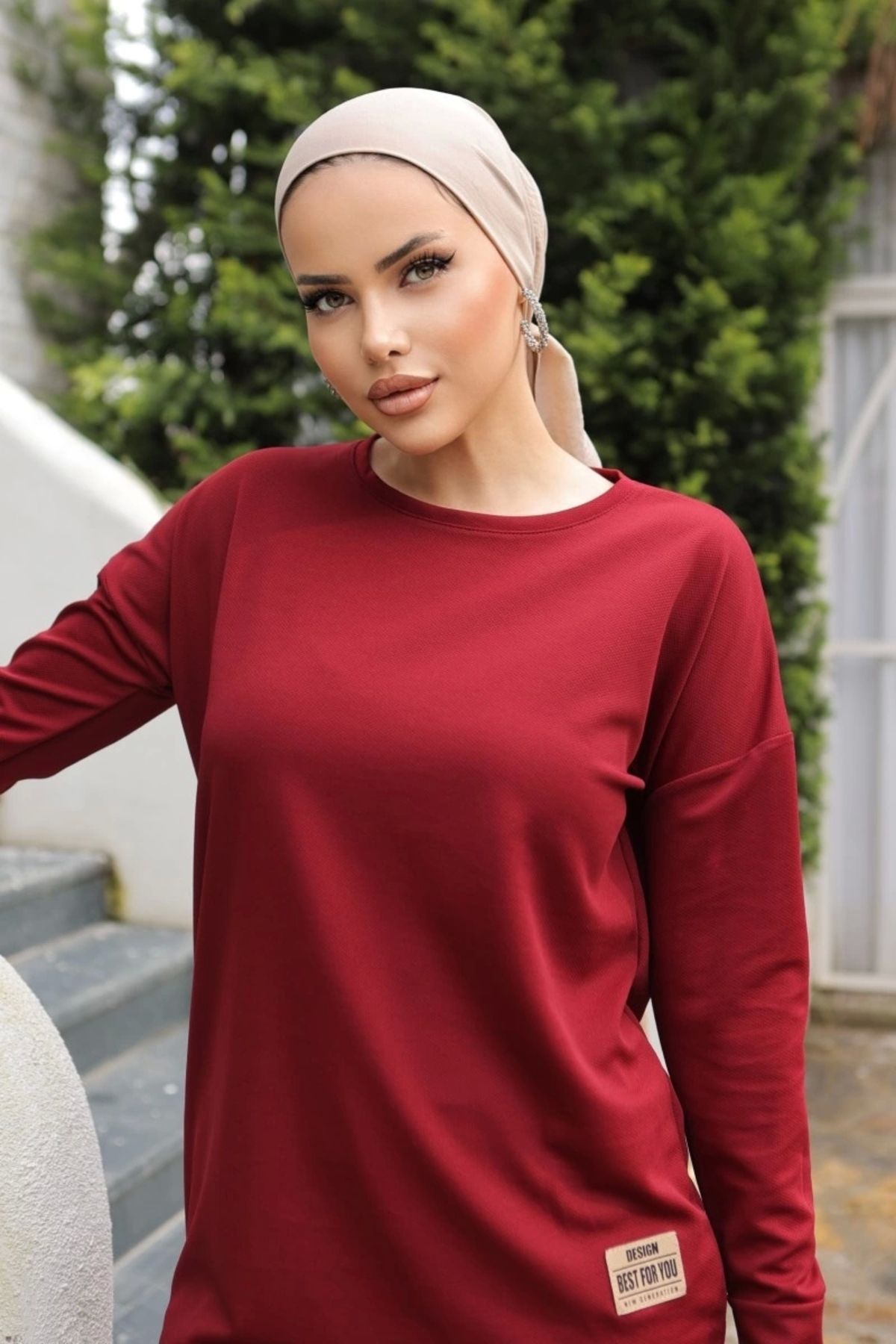 DoQuN-Lucestkrg New Style Claret Red Emblem Detail Tunik 10020 New 2