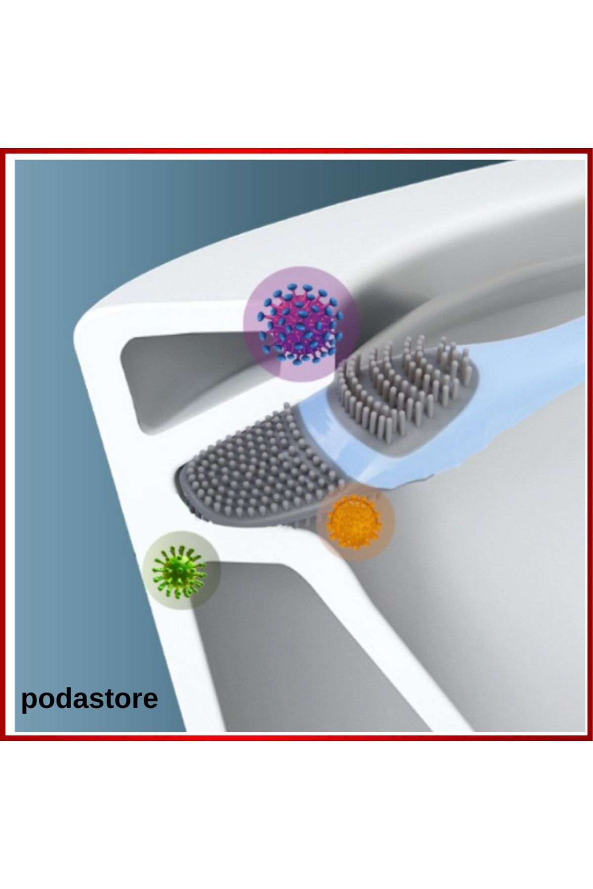 podastore-2-Piece Silicone Brush Set - Toilet Detailed Cleaning 3