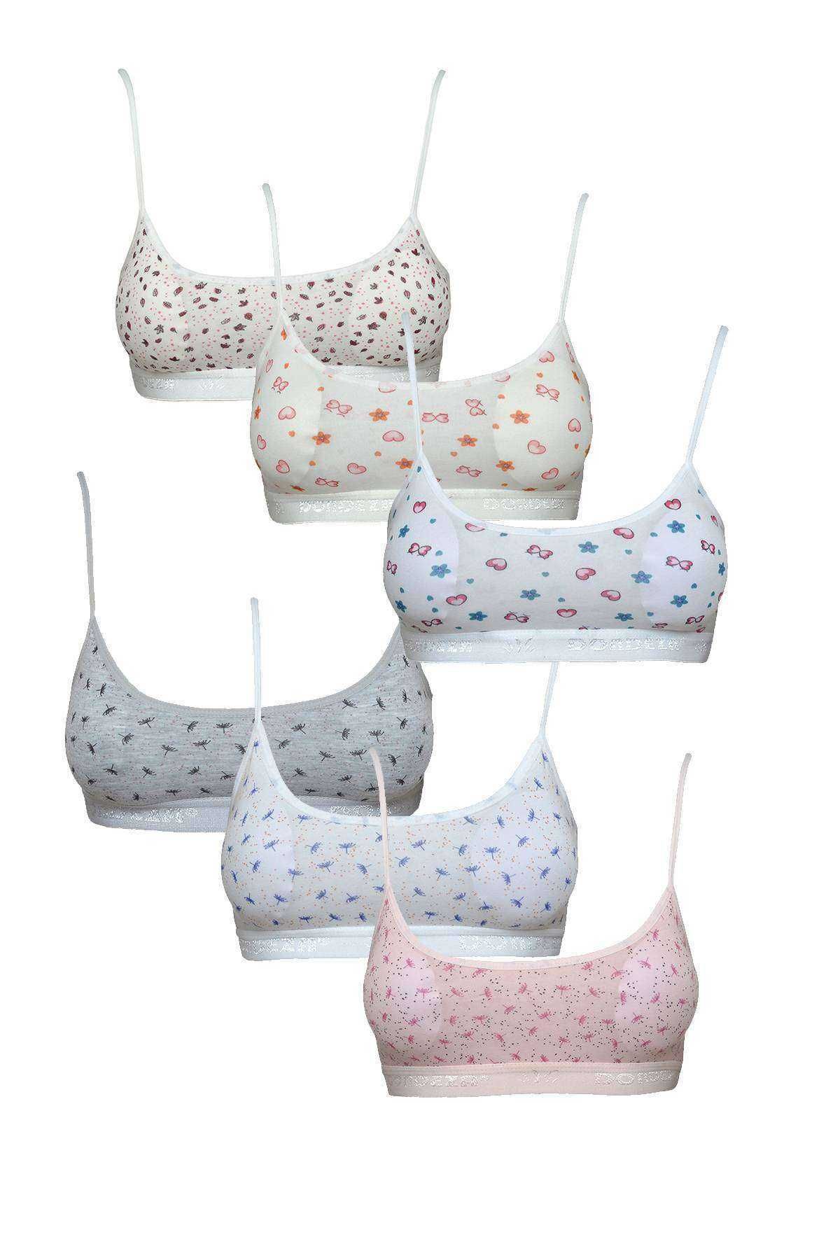 Angoravi Pedli Ip Askılı Yarım Atlet Desenli Büstiyer 6 Lı Set 2