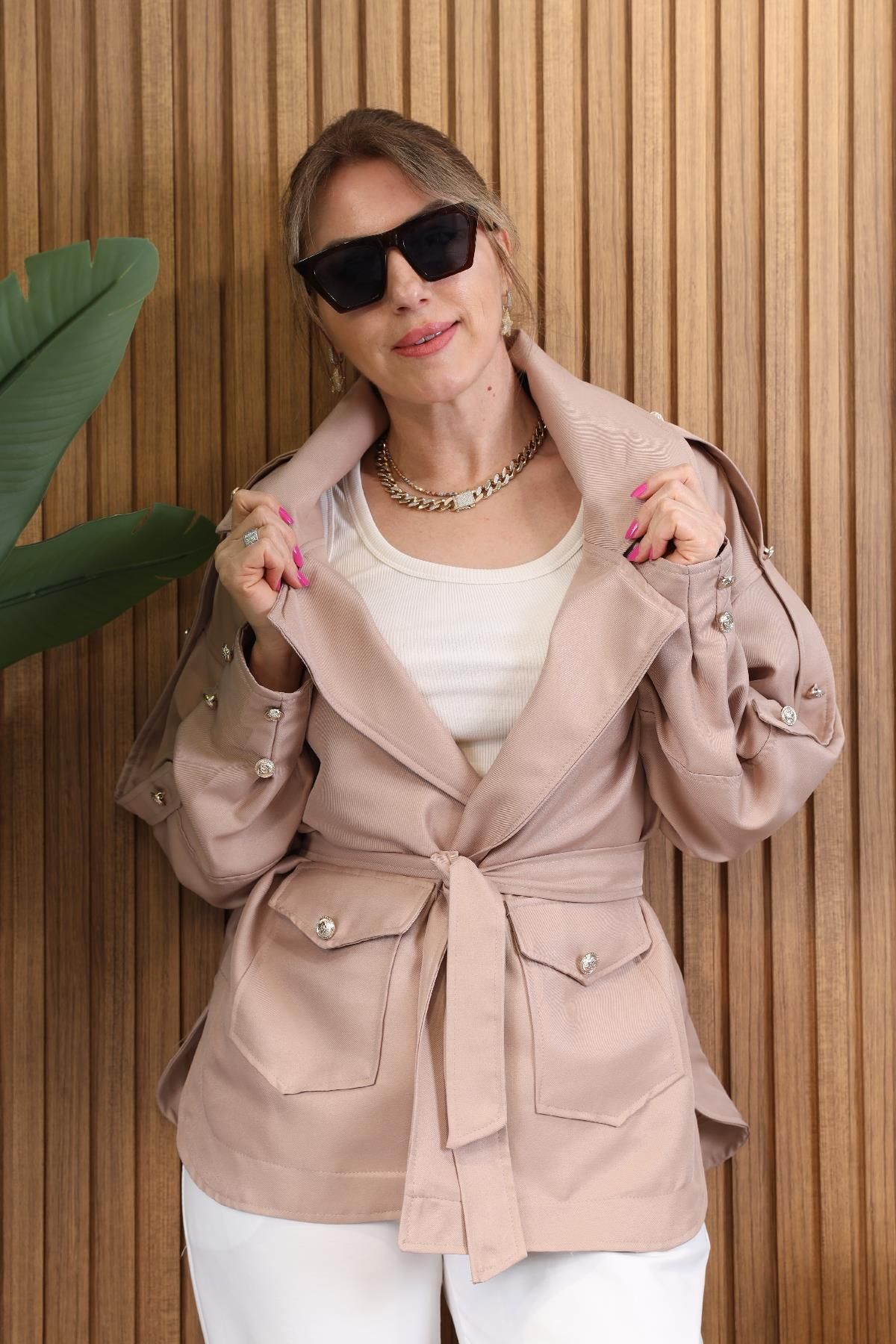 MİSLİNA BUTİK-Tan Colored Trench Coat 1