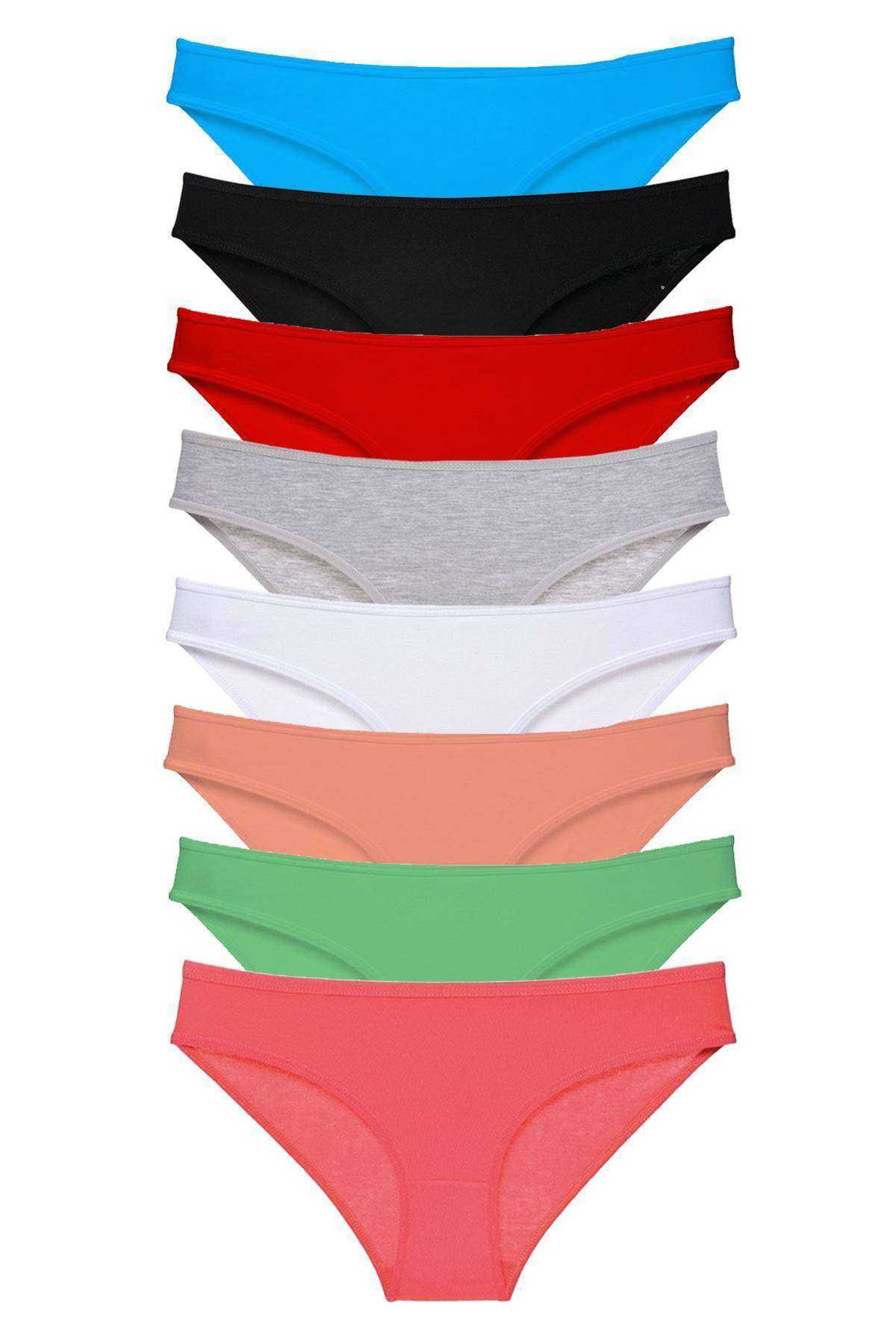 Angoravi 8 adet Süper Eko Set Likralı Kadın Slip Külot Set 6