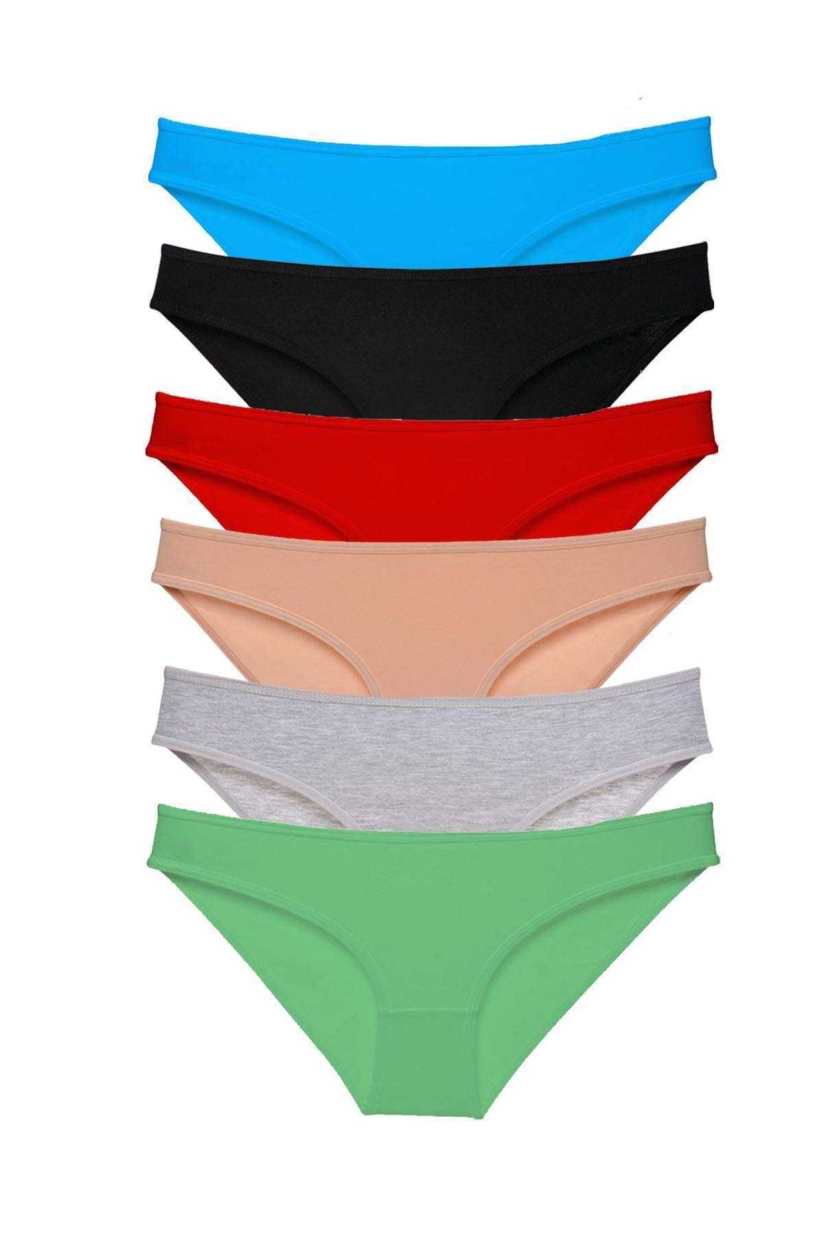 Angoravi 6 adet Süper Eko Set Likralı Kadın Slip Külot Renk 2
