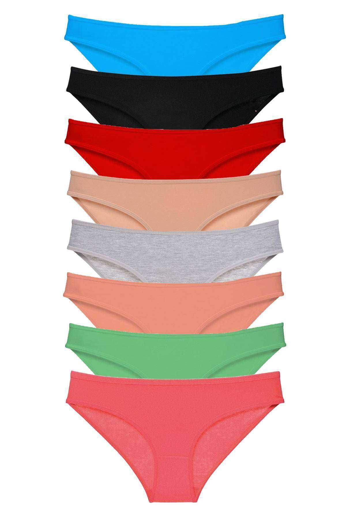 Angoravi 8 adet Süper Eko Set Likralı Kadın Slip Külot Set 4