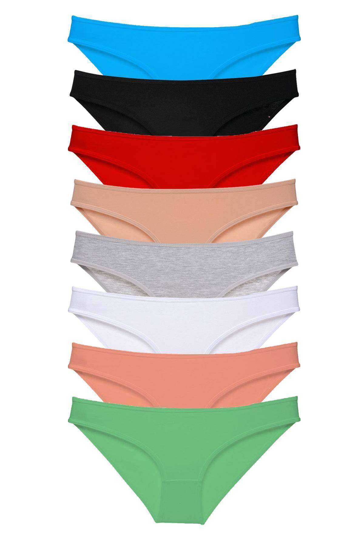 Angoravi 8 adet Süper Eko Set Likralı Kadın Slip Külot Set 1