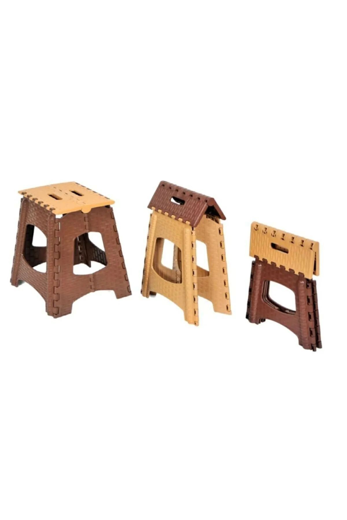 BirdoluSepet Büyük Boy Katlanabilir Plastik Tabure - Katlanır Tabure 23x27x36 cm