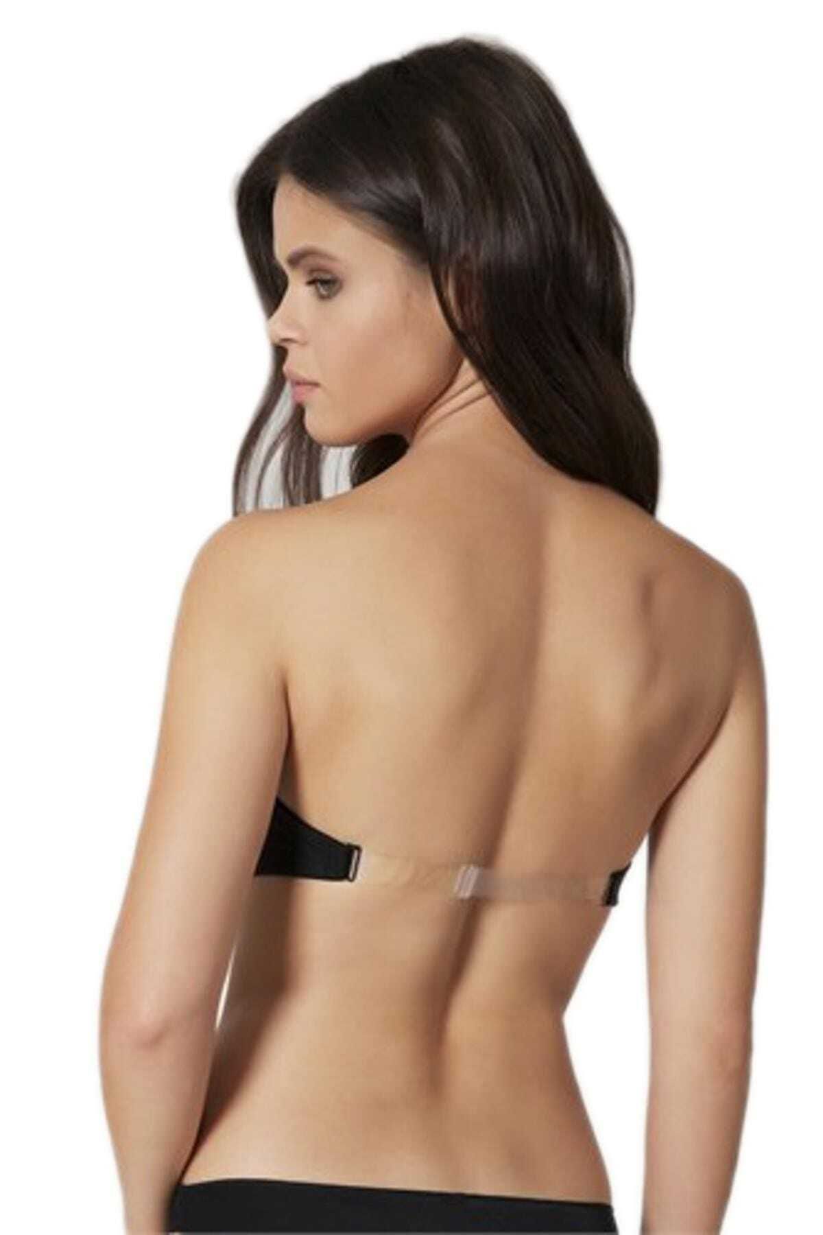 Orkide-Sutien transparent pentru femei, negru, fără bretele, fără bretele 2